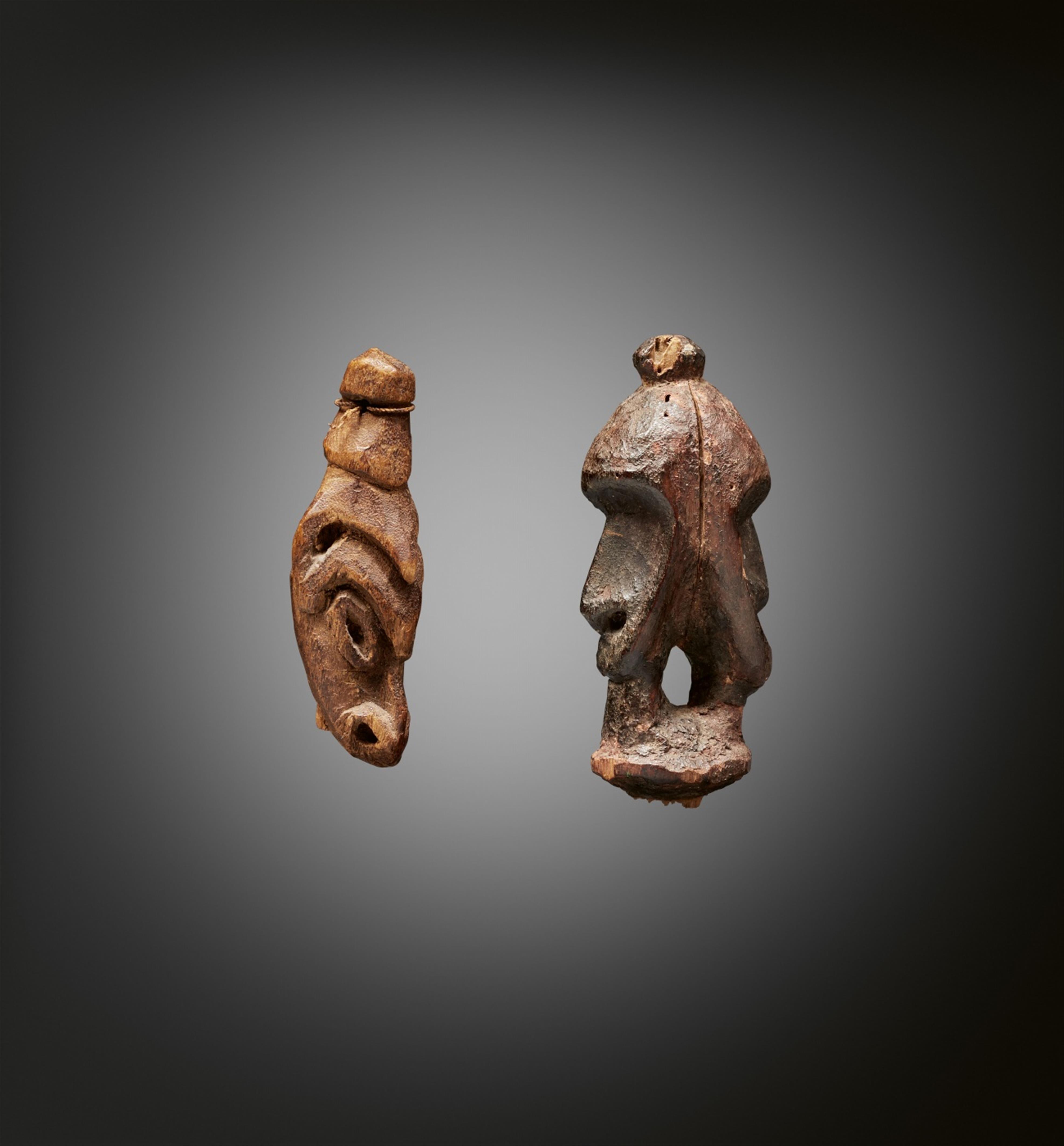 TWO SEPIK RIVER SMALL HEADS - image-1
