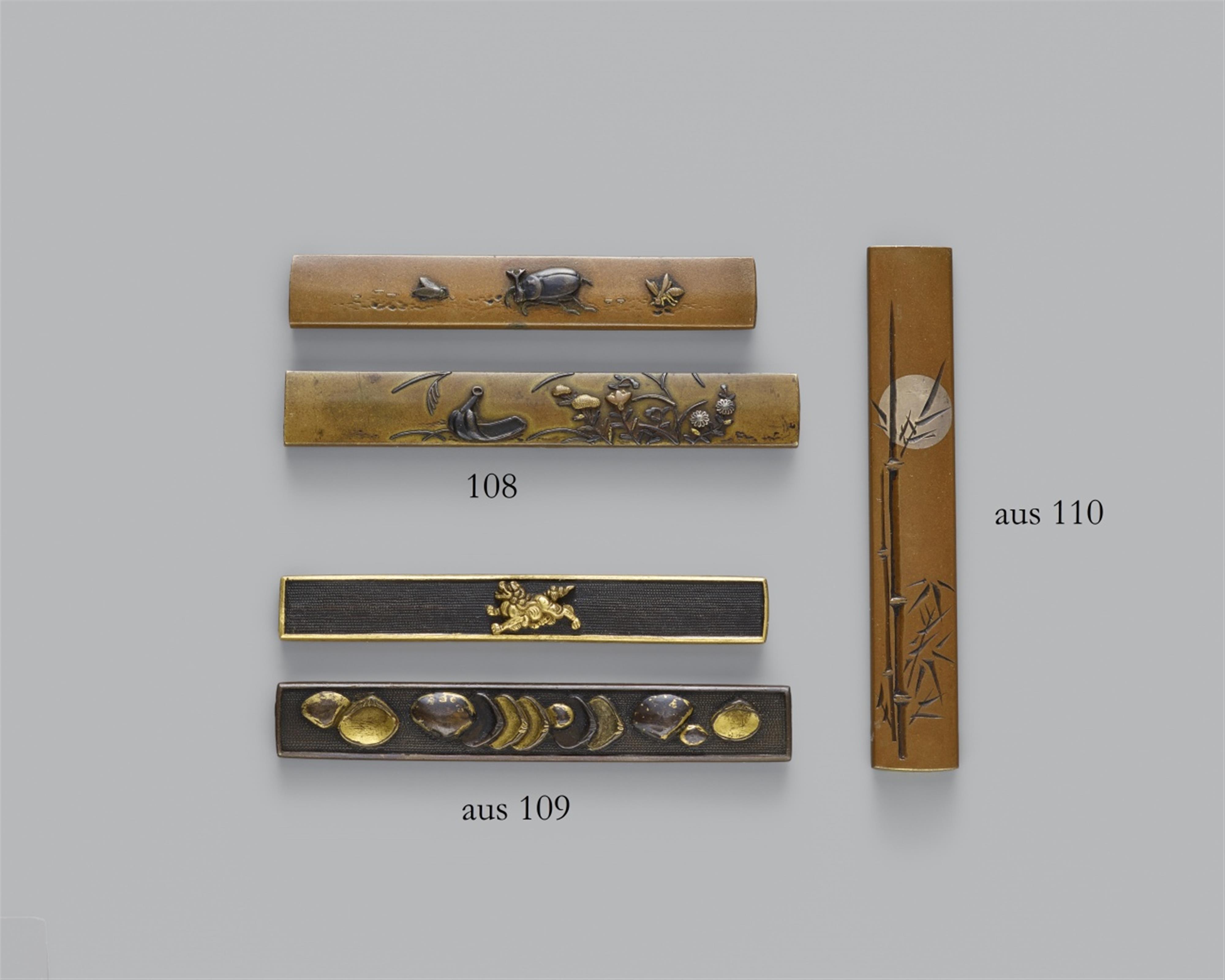 Vier kozuka. Shakudô.18./19. Jh. - image-1