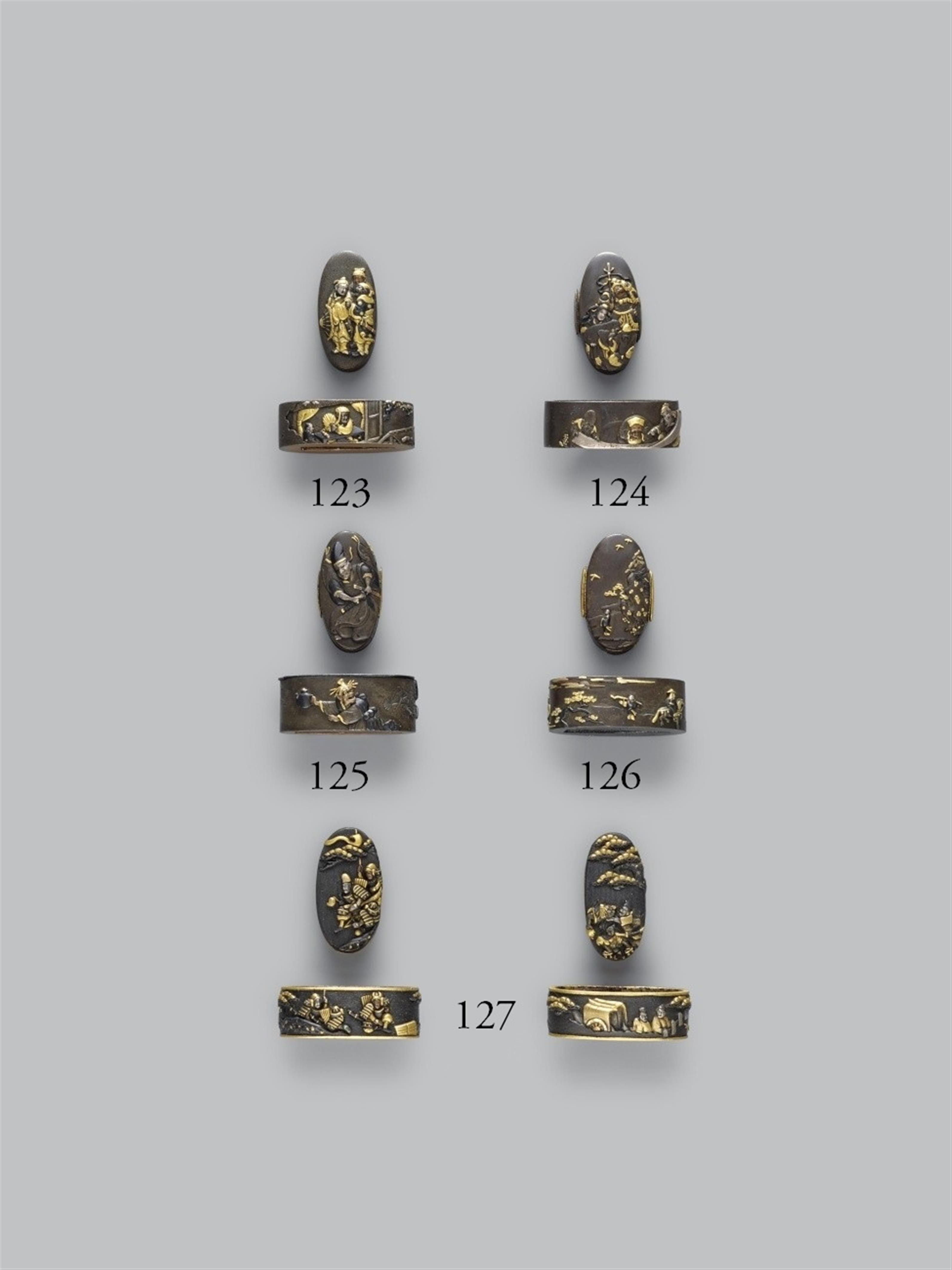 Fuchi-kashira. Shibuichi. Um 1800 - image-1