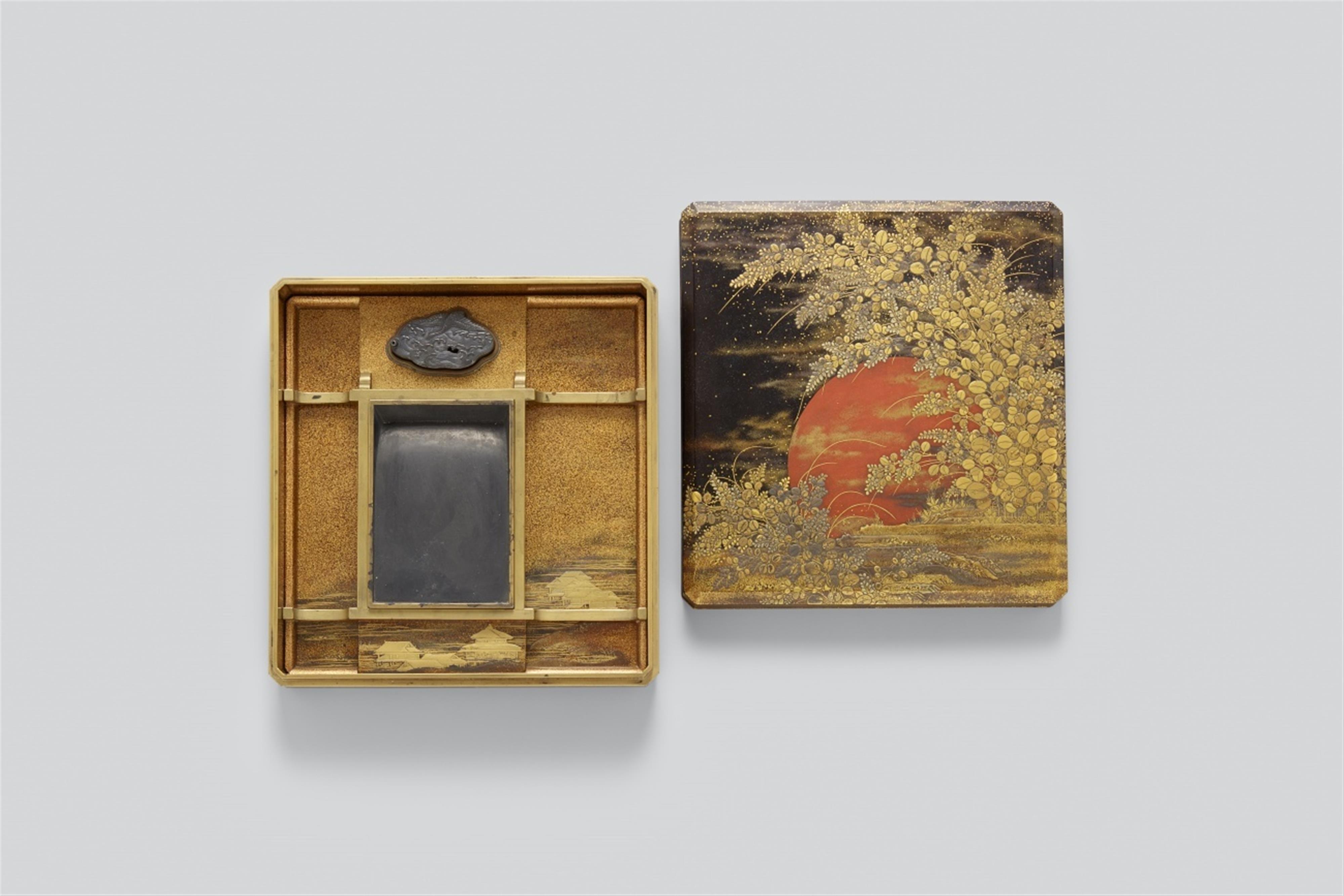 A maki-e lacquer suzuribako. 19th century - image-1