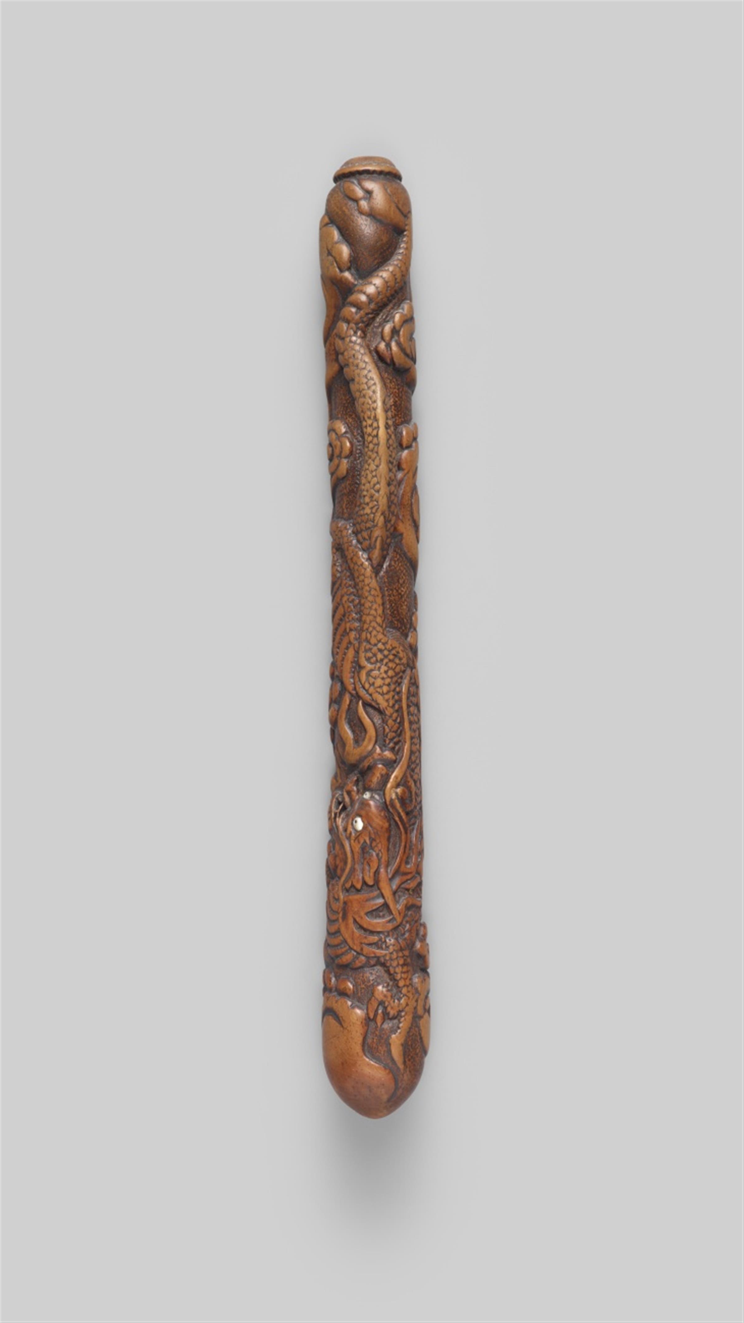 A large boxwood kiseruzutsu. 19th century - image-1