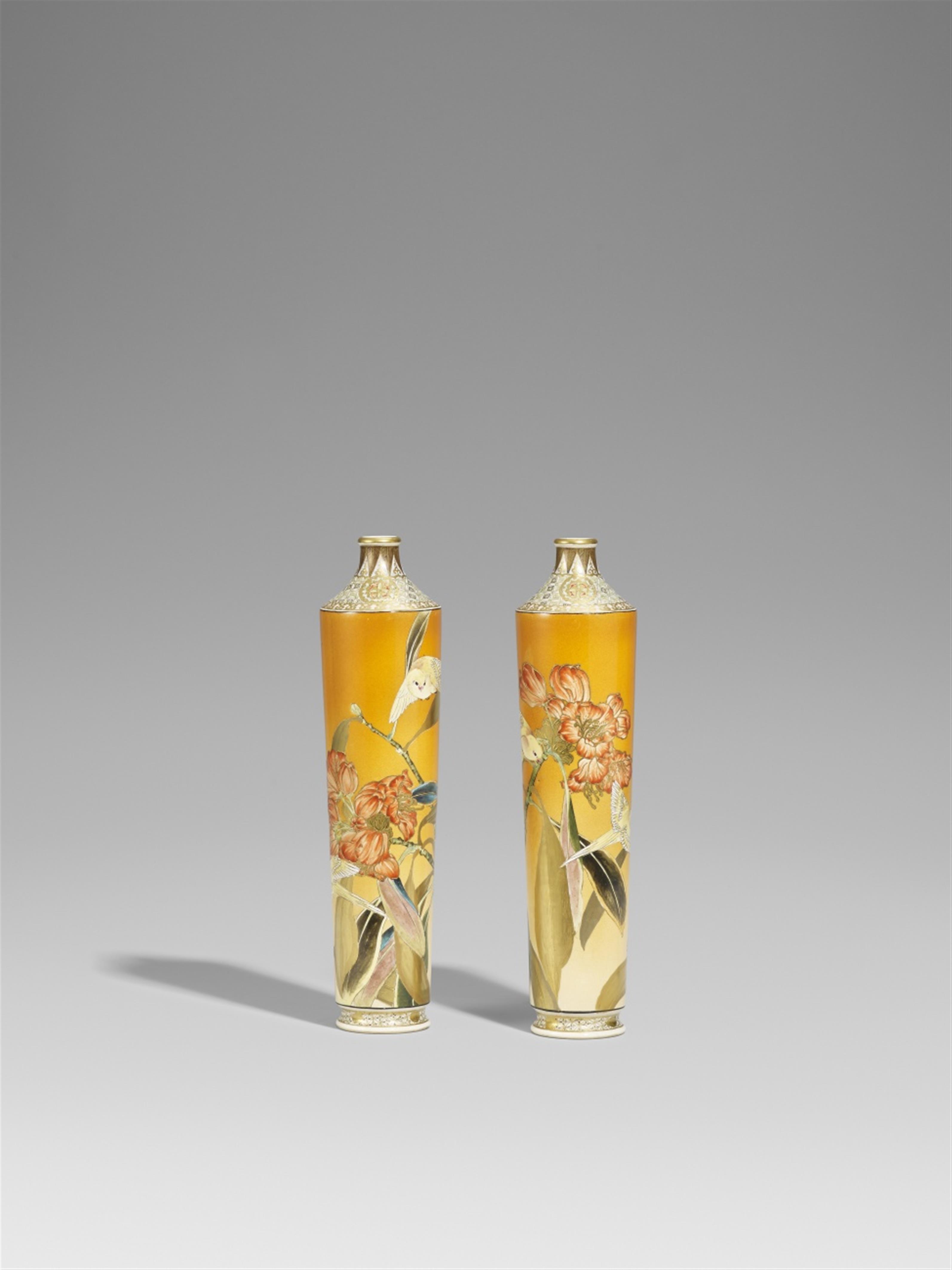 A pair of Taizan vases. Kyoto. Late 19th century - image-1