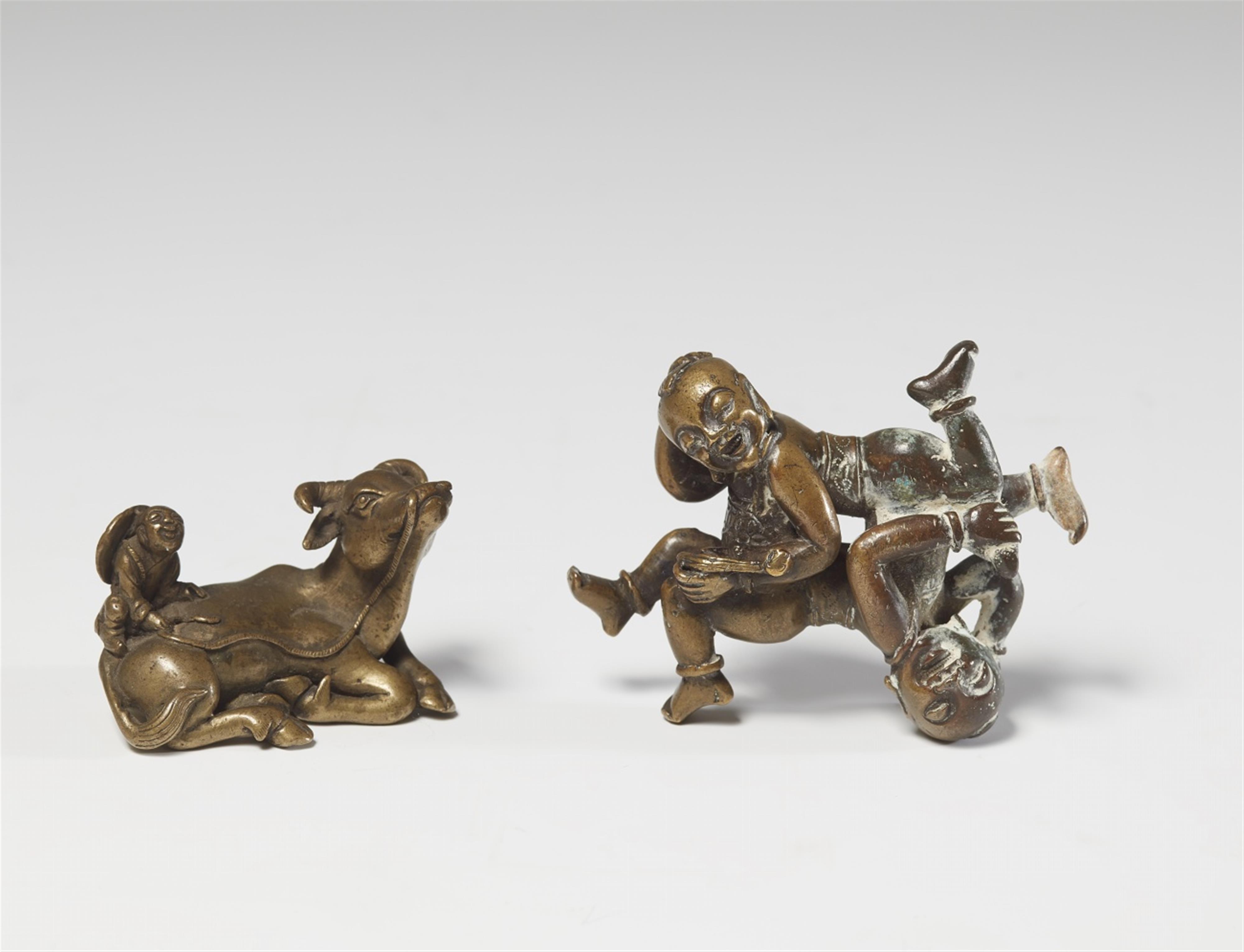 Two brass paper weights.19th century - image-1