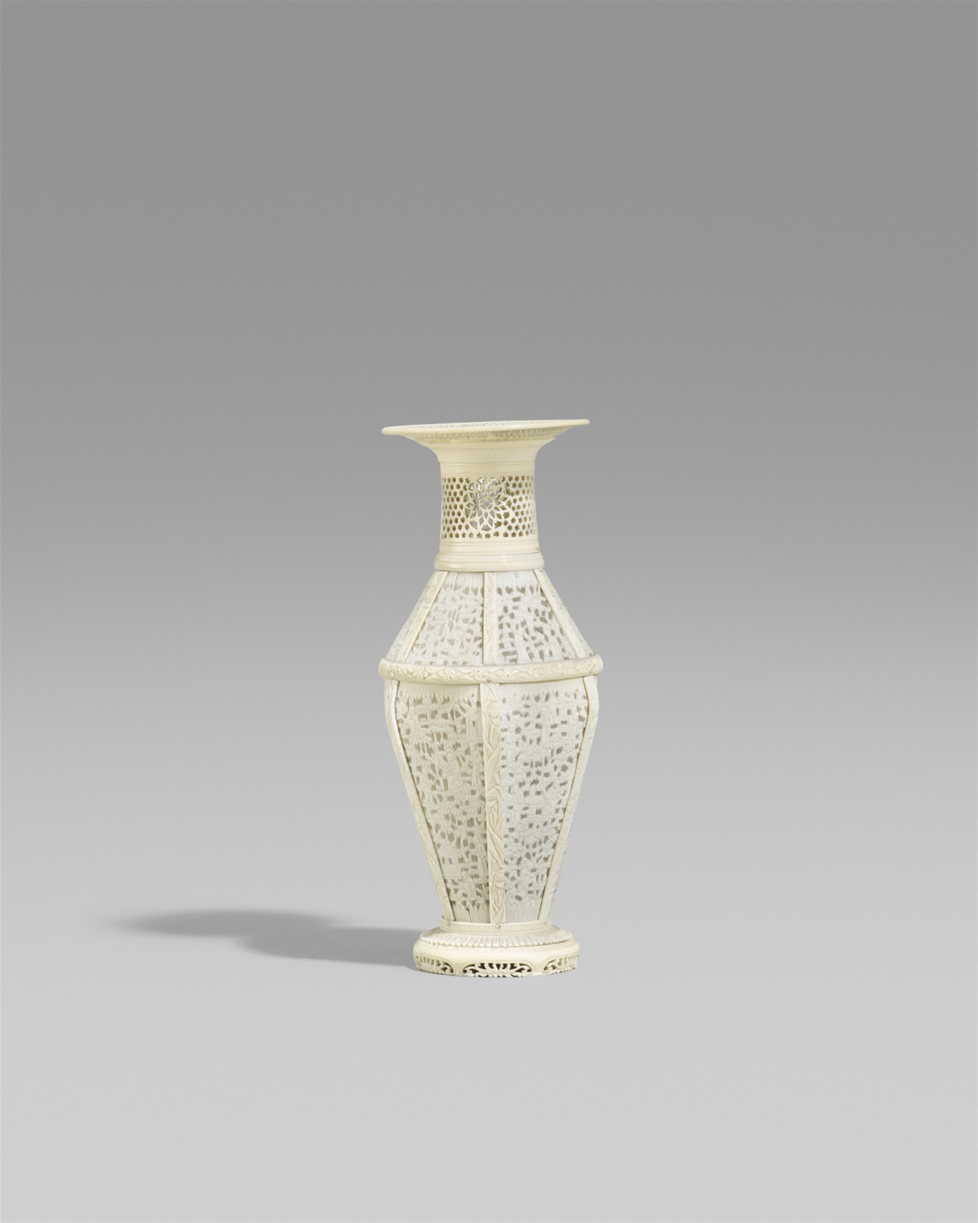 A Canton export ivory vase. 19th century - image-1