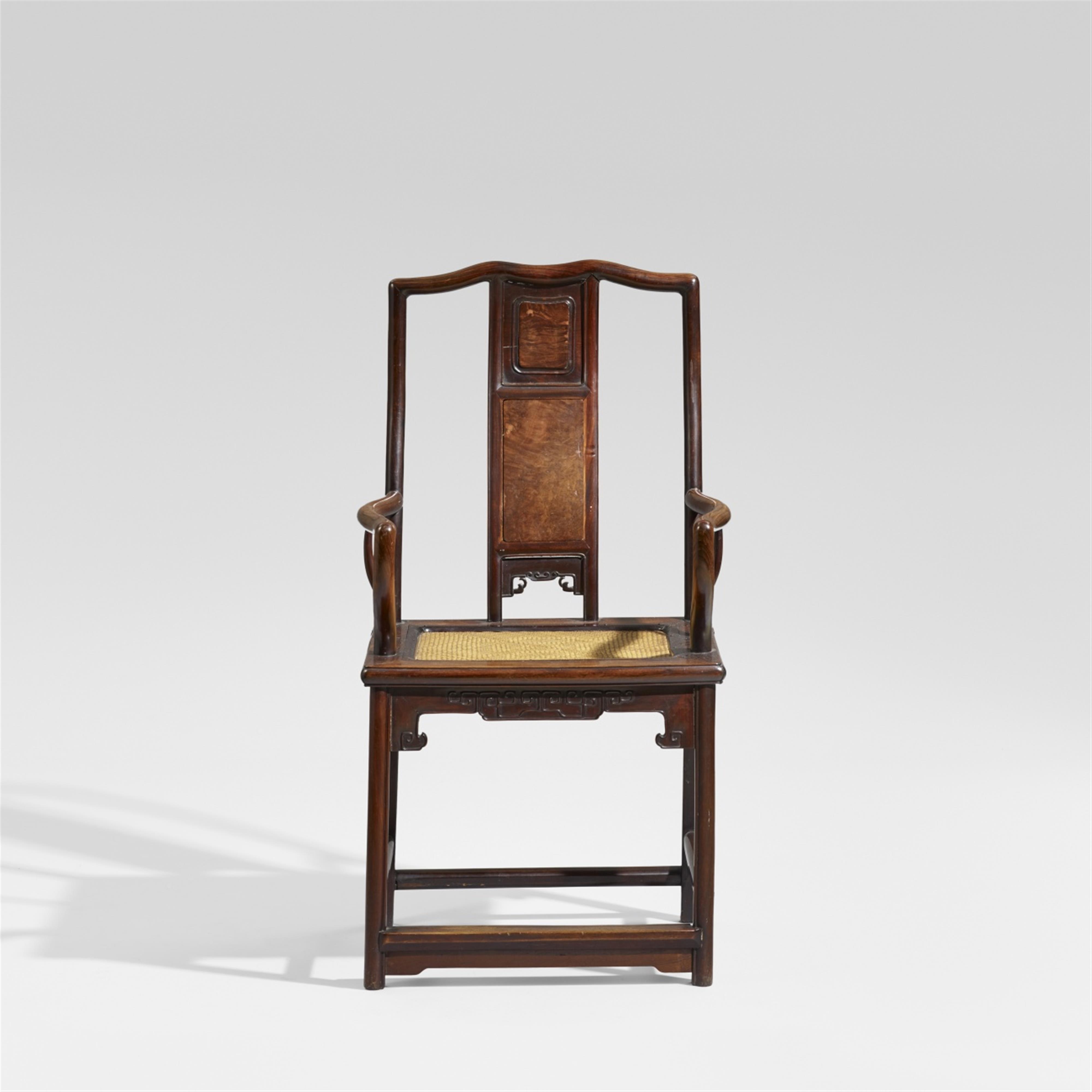 A huanghuali high back armchair. 17th/18th century and later - image-1