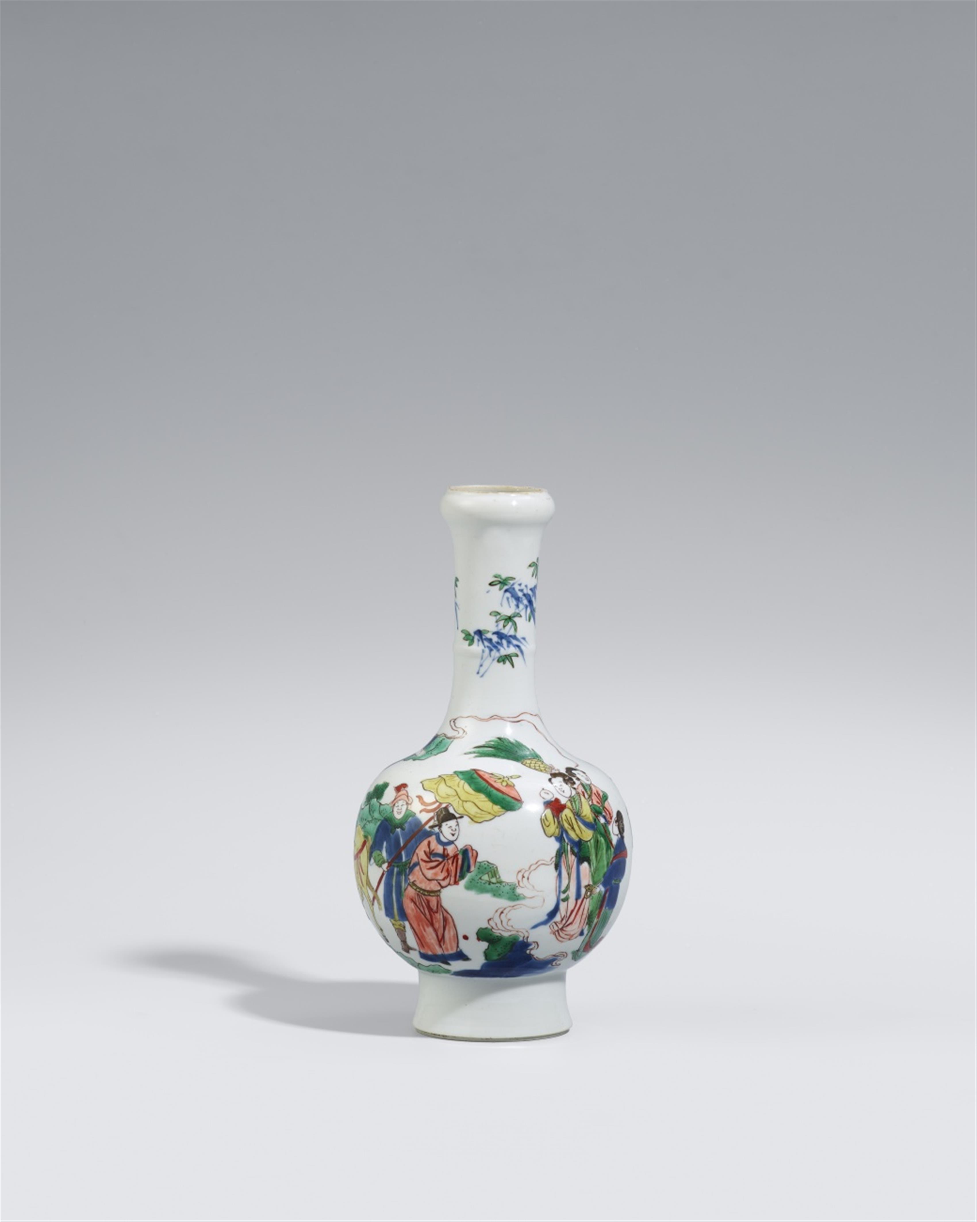 A wucai garlic-mouth vase - image-1