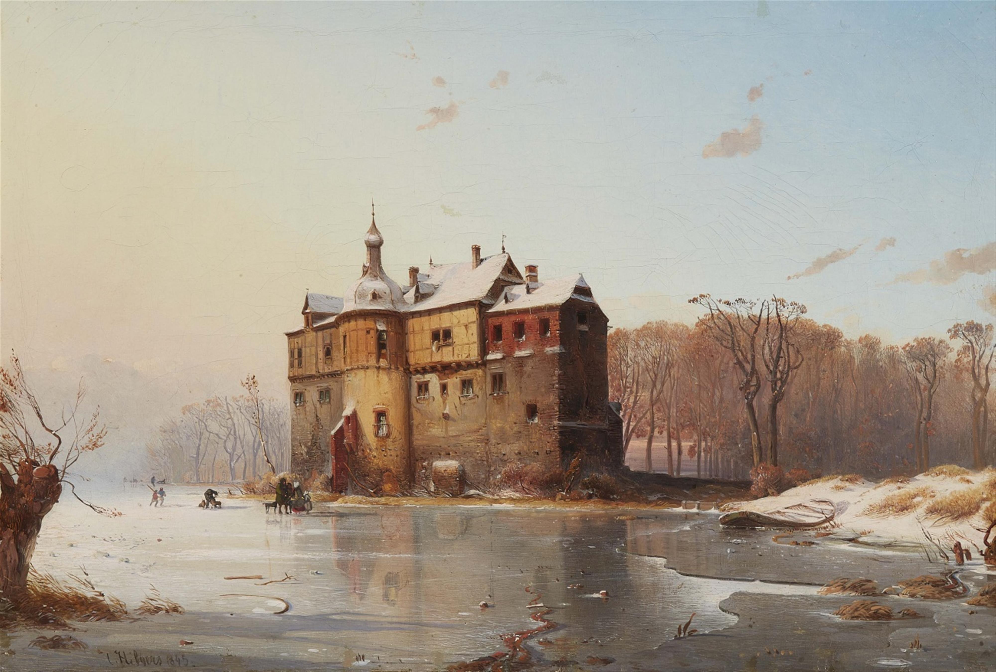 Carl Hilgers - Ice Skaters in a Winter Landscape - image-1