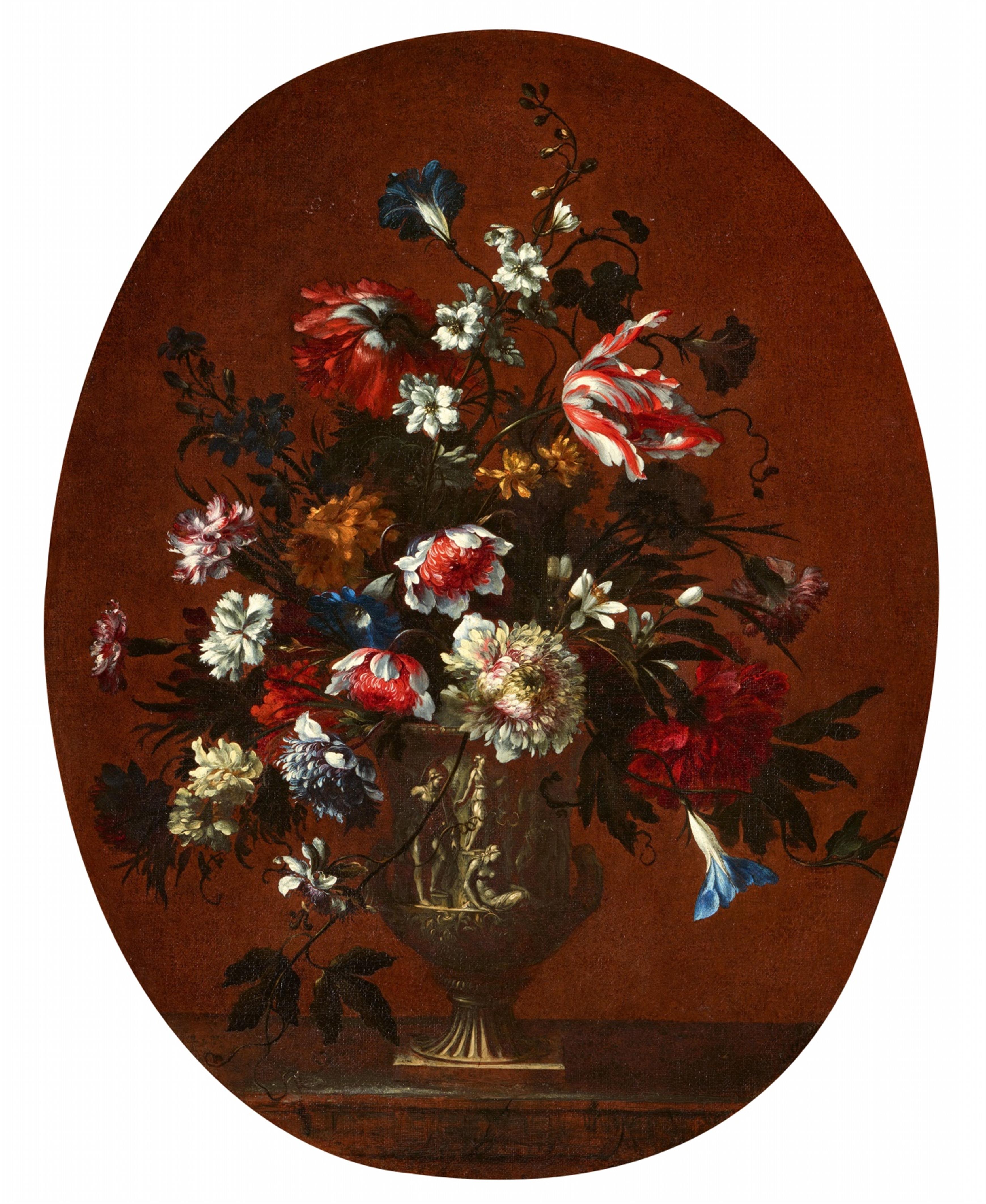 Nicolas Baudesson - Flowers in a Carved Vase - image-1