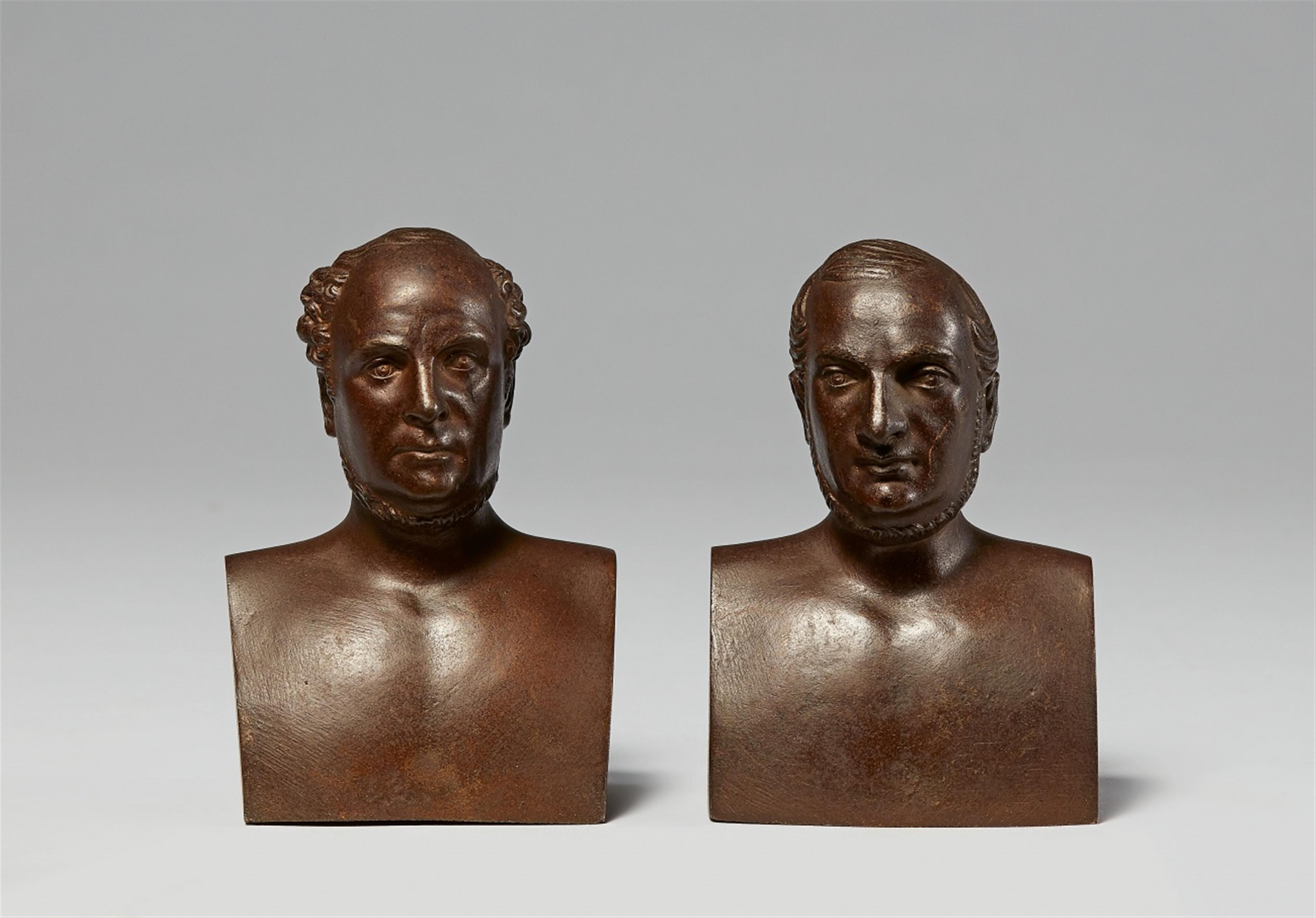 Two cast iron busts of bearded men - image-1