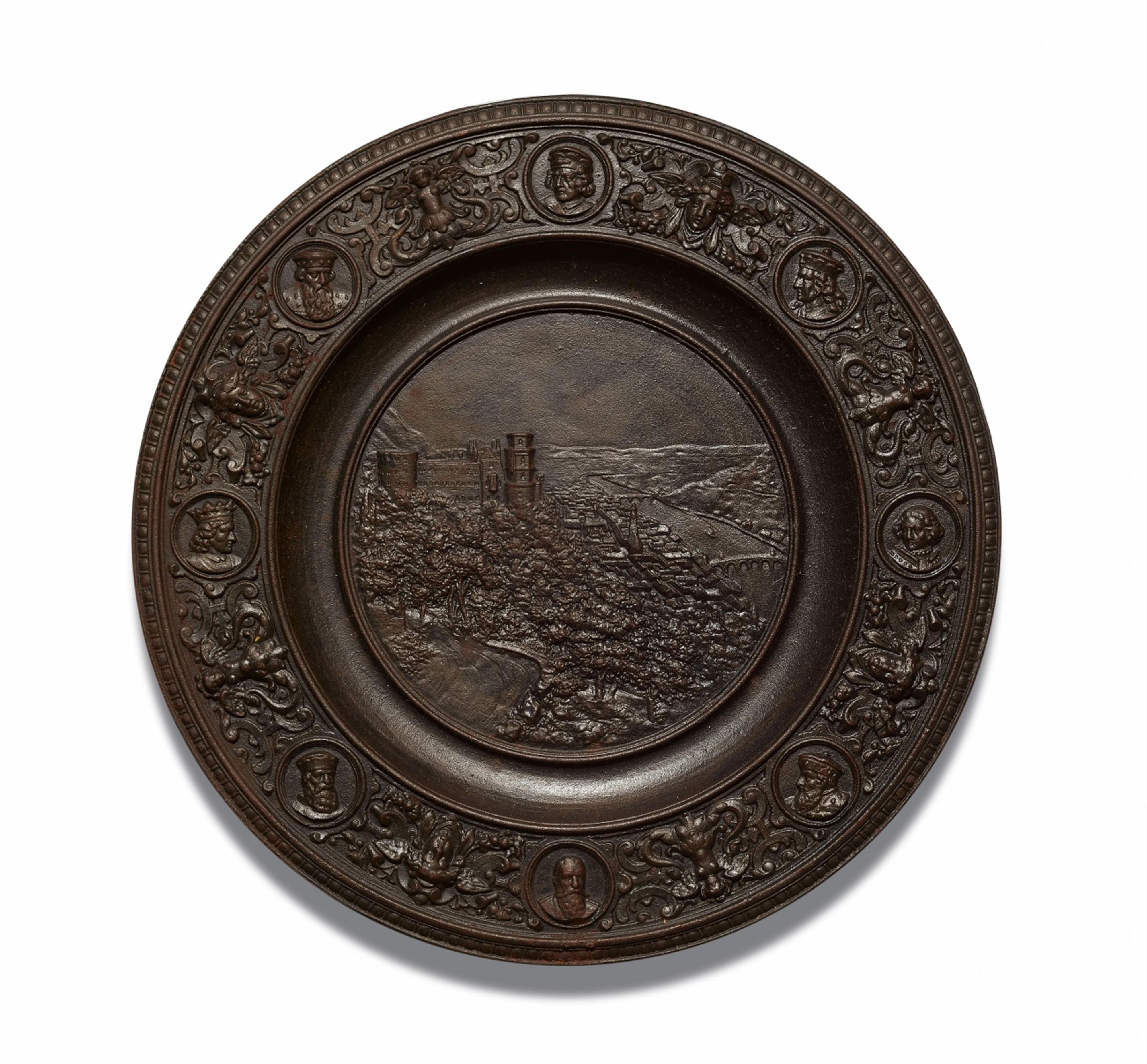 A large cast iron display plate with Heidelberg Palace - image-1