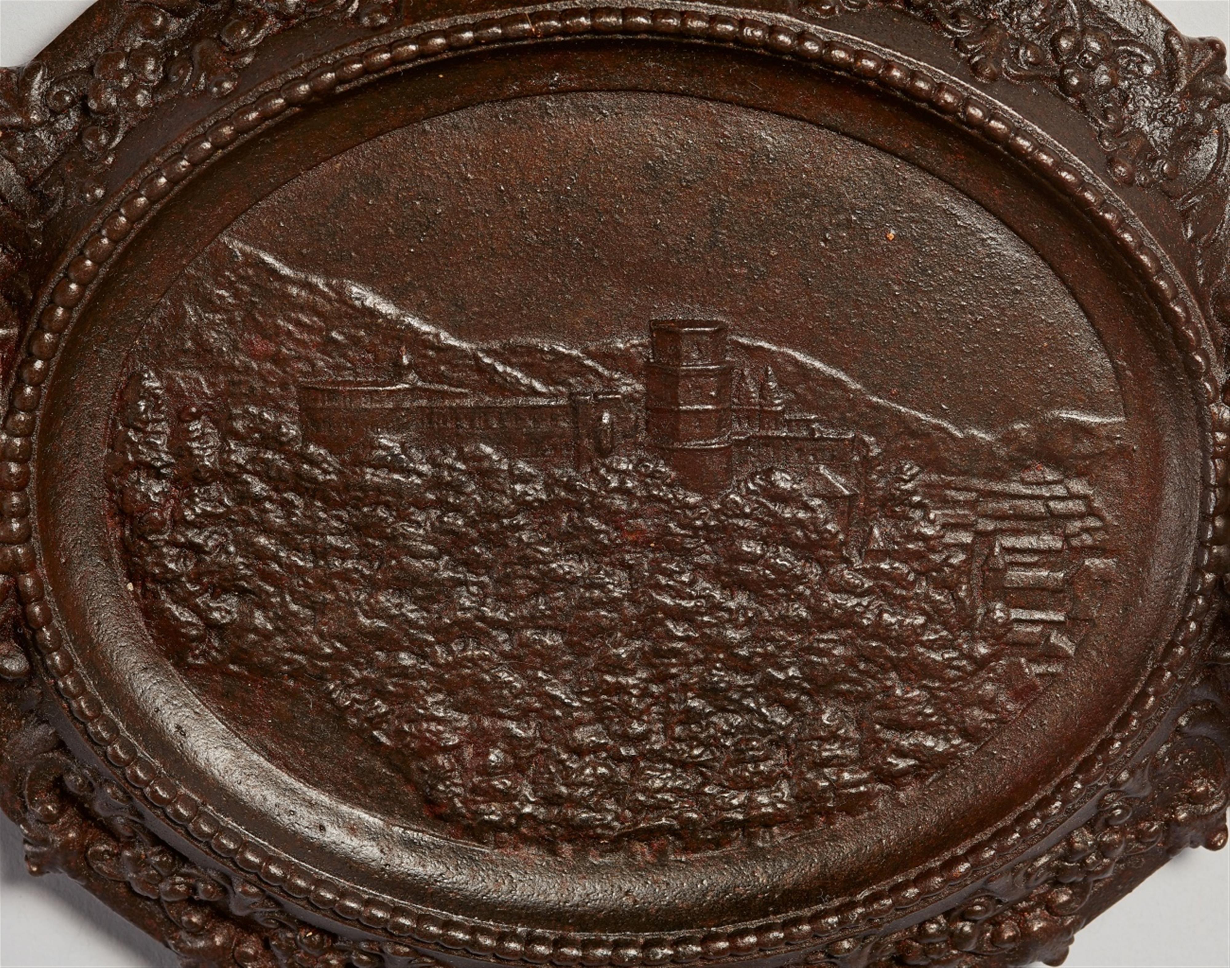 A cast iron writing set with a view of Heidelberg Palace - image-2