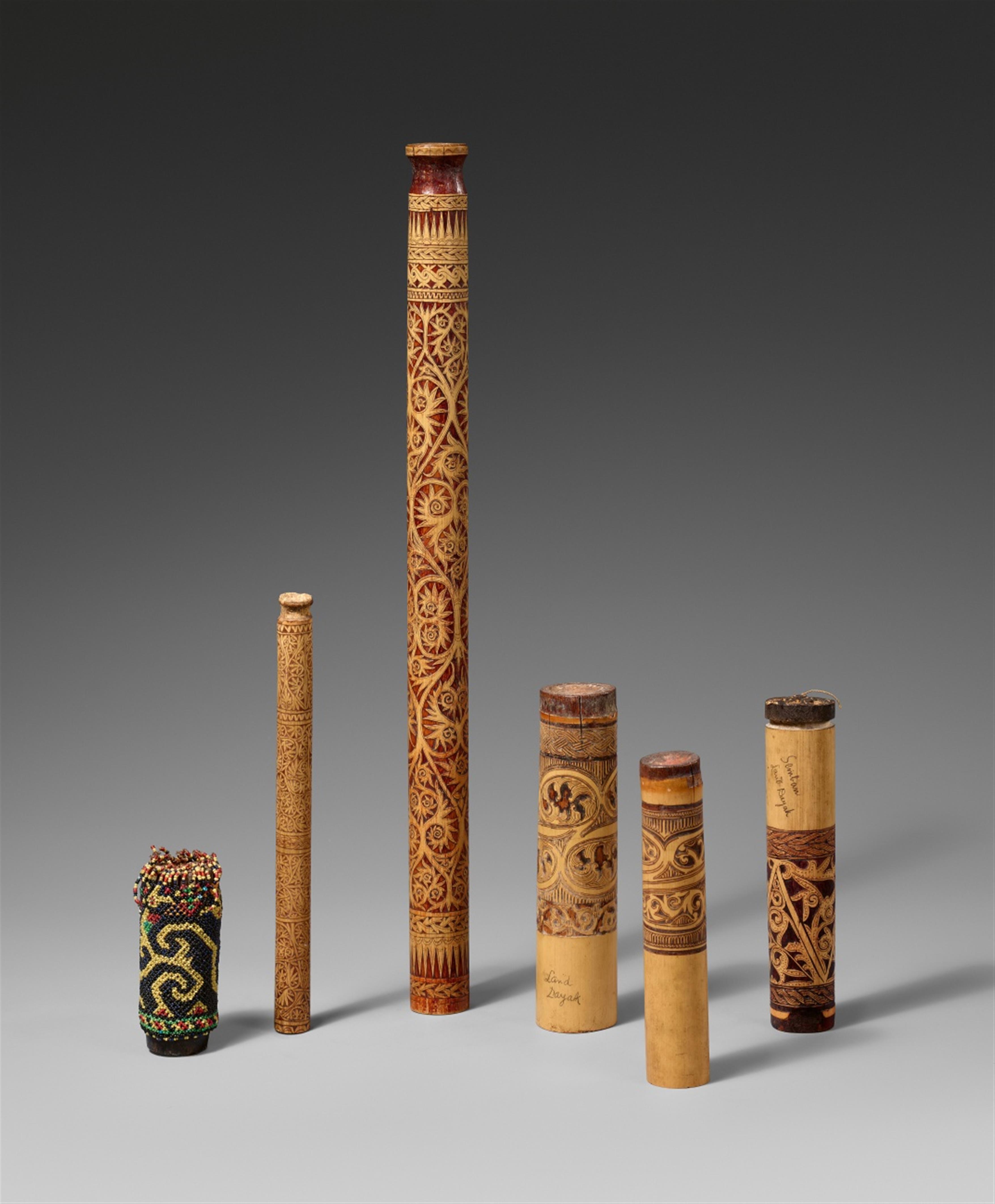 SIX DAYAK BAMBOO CONTAINERS - image-1