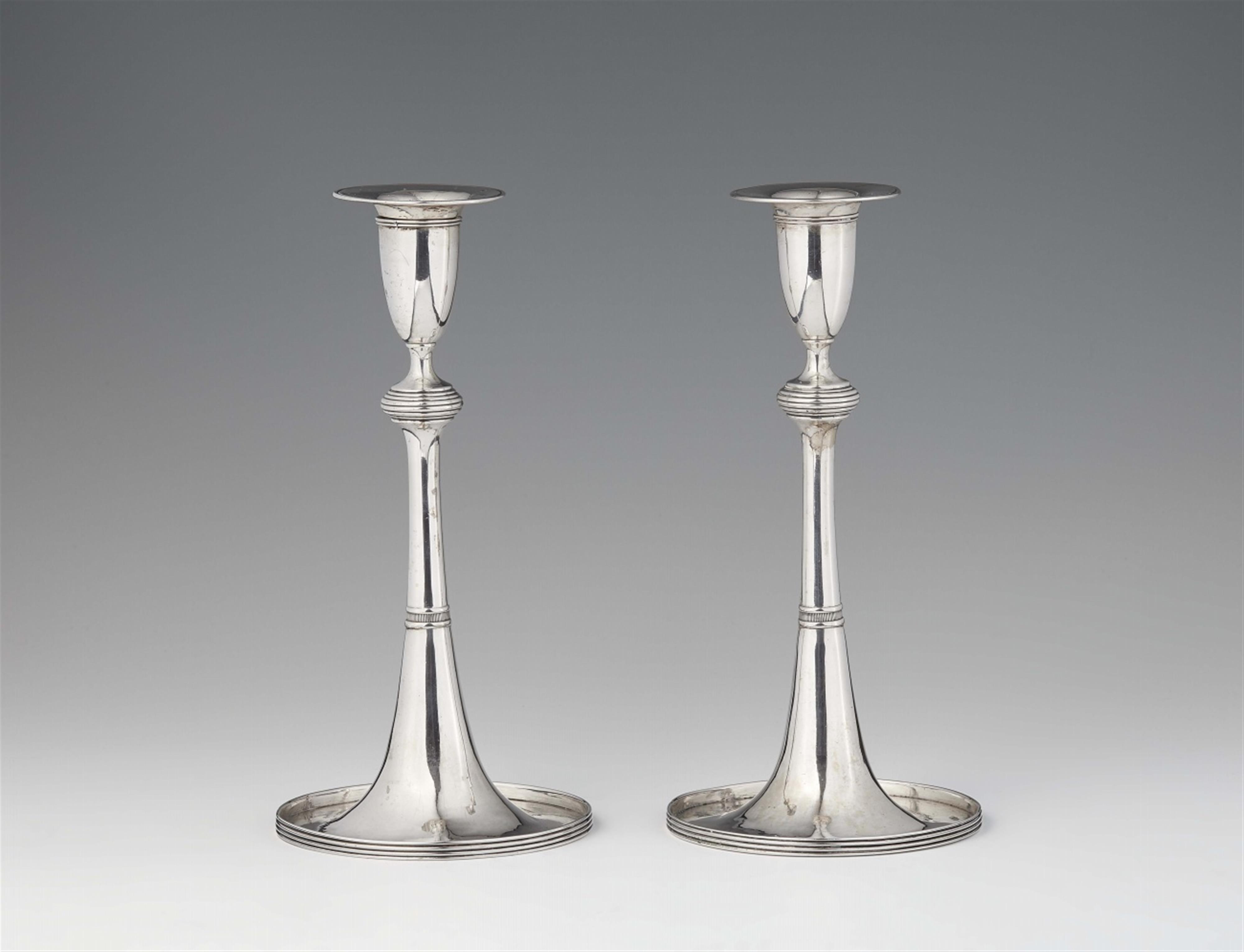 A pair of Vienna silver candlesticks - image-1