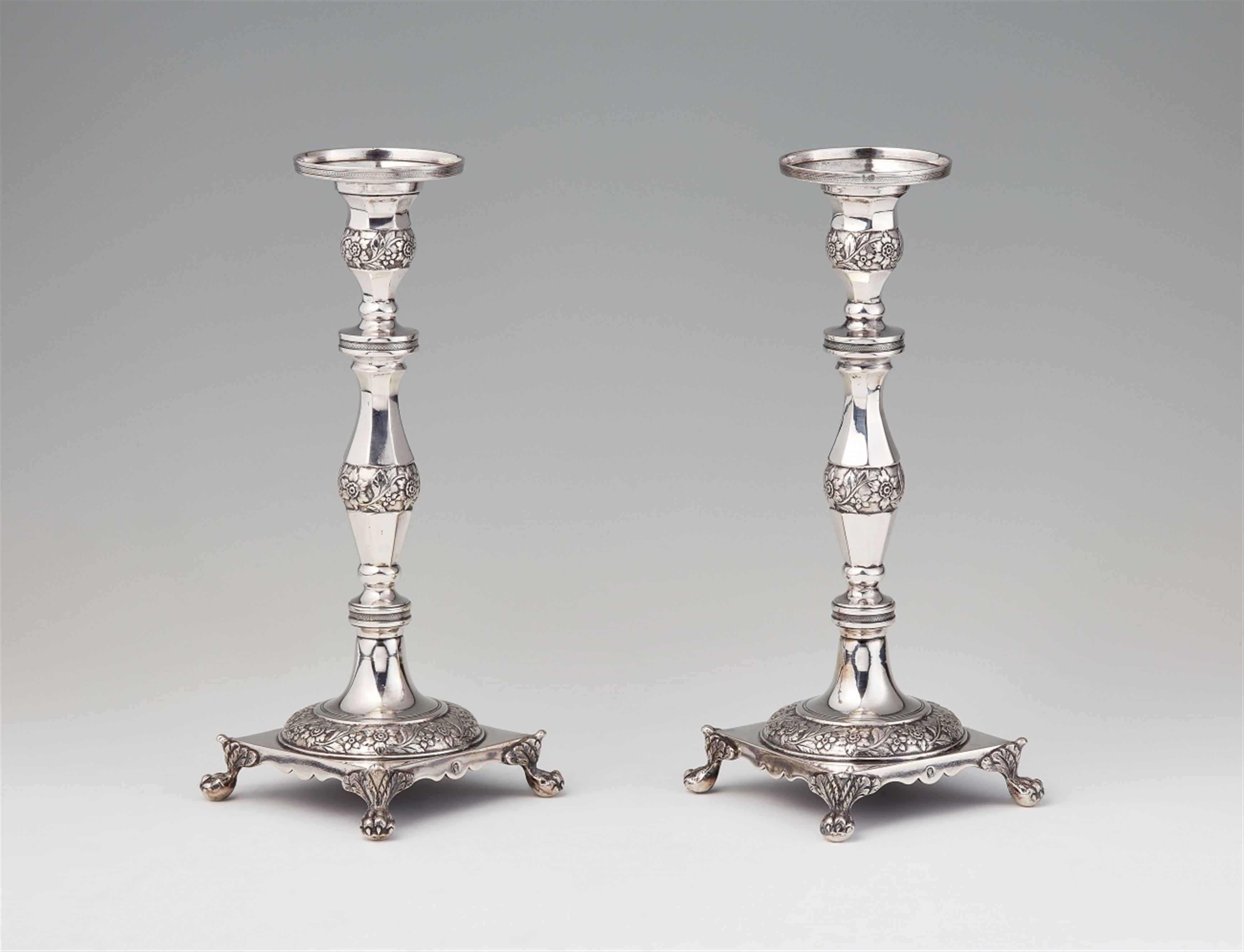 A pair of Lisbon silver candlesticks - image-1