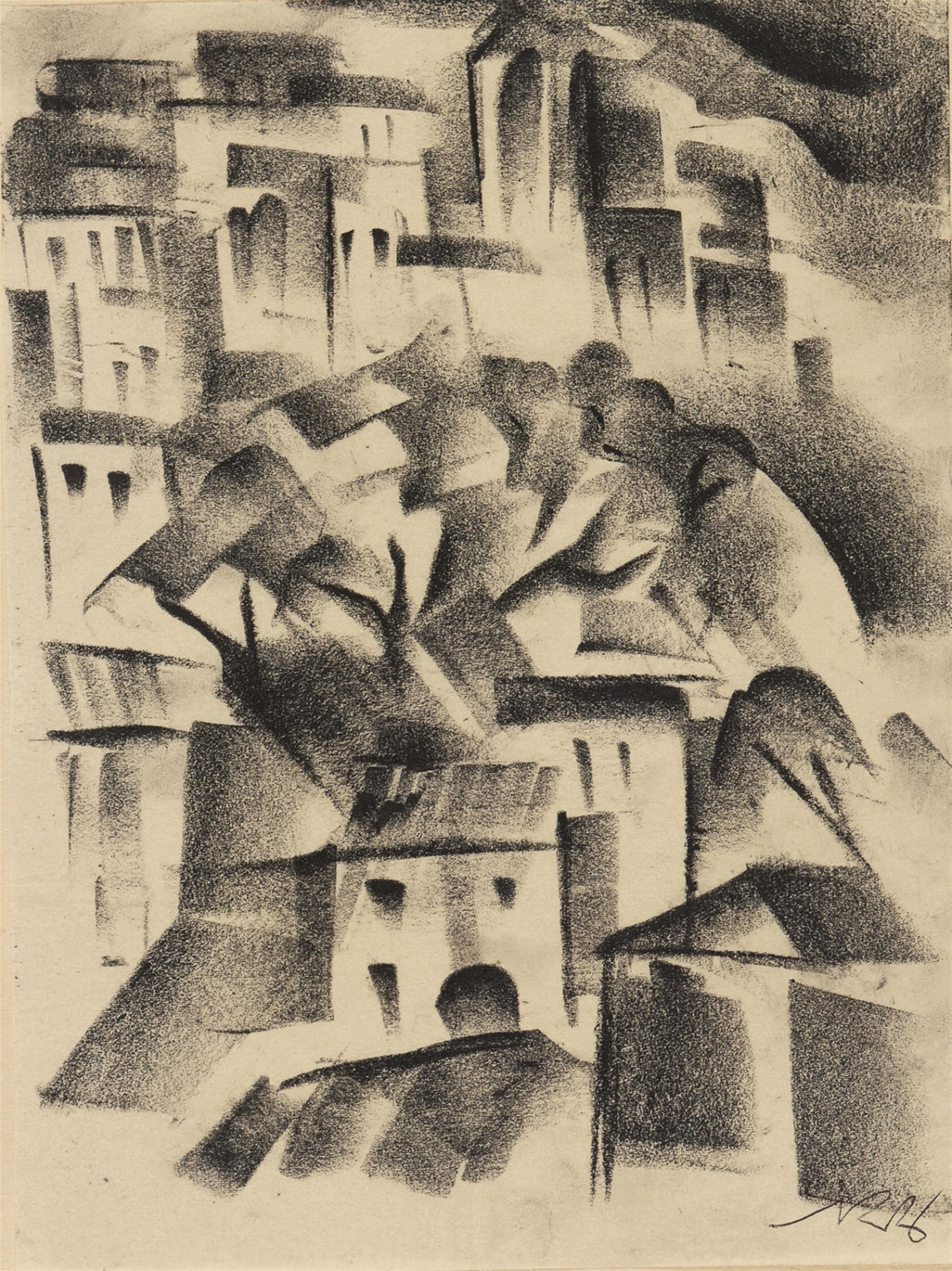 Richard Ziegler - Italienische Stadtlandschaft. Figurenszene - image-1