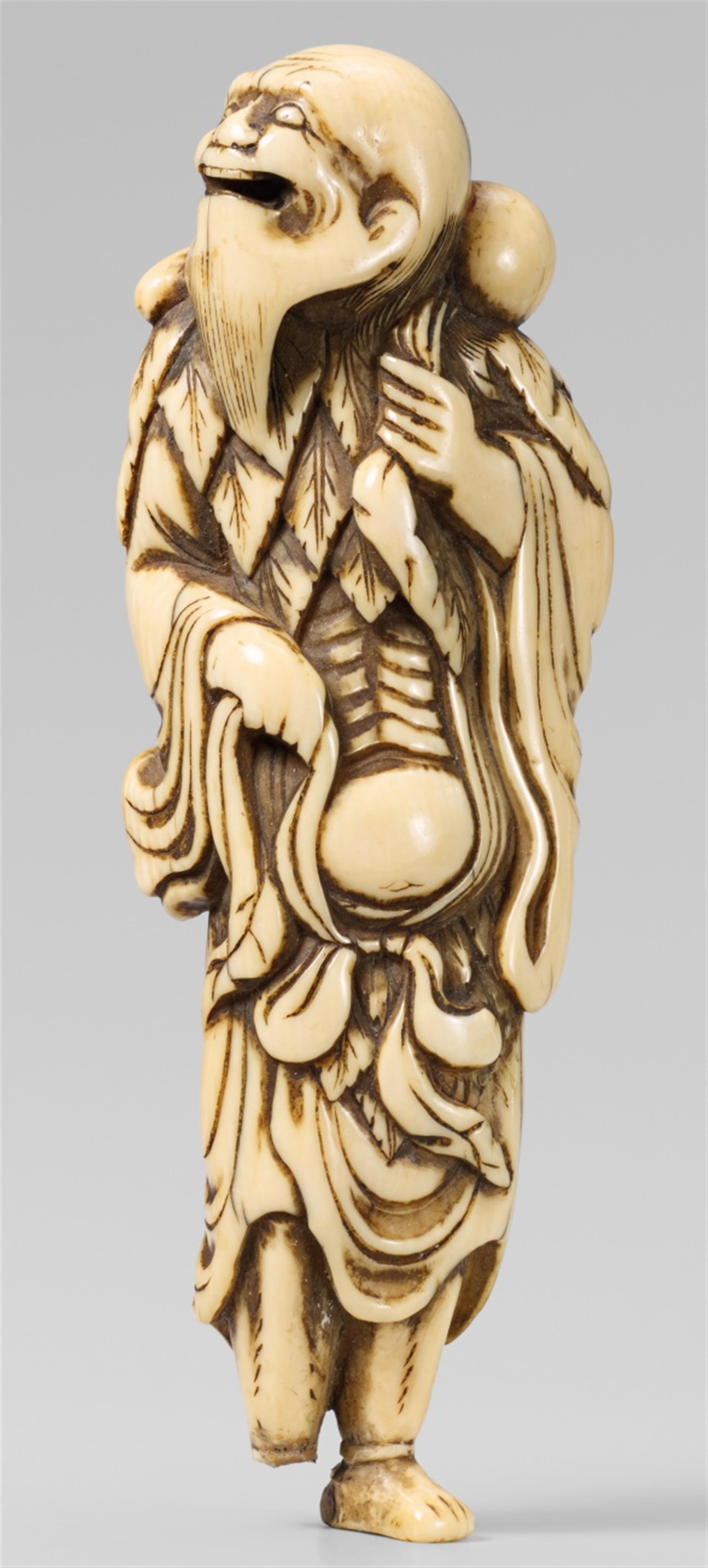 A tall ivory netsuke of a Chôkarô Sennin. 18th century - image-1