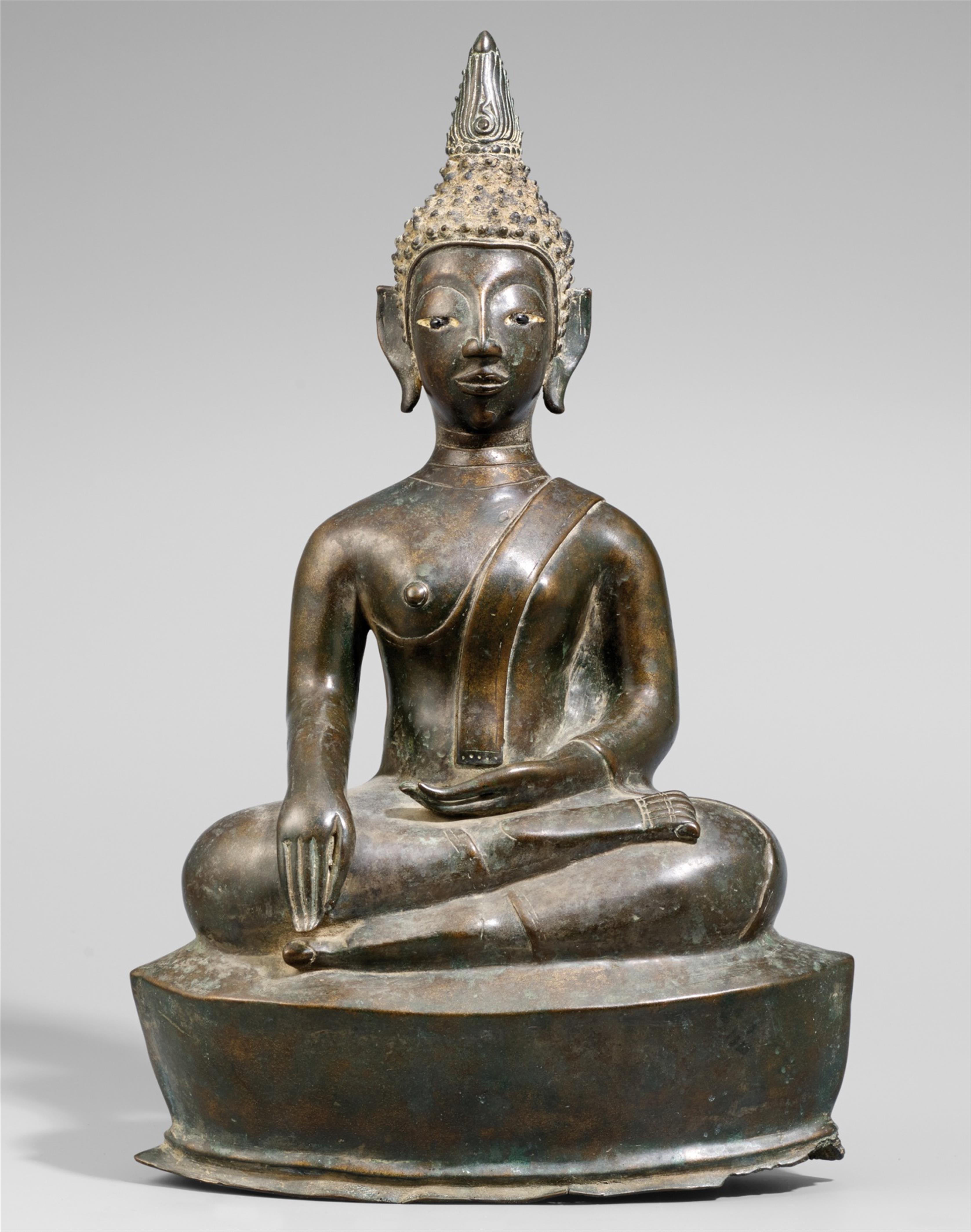 A Laotian bronze figure of Buddha Shakyamuni. Bronze. 19th century or earlier - image-1