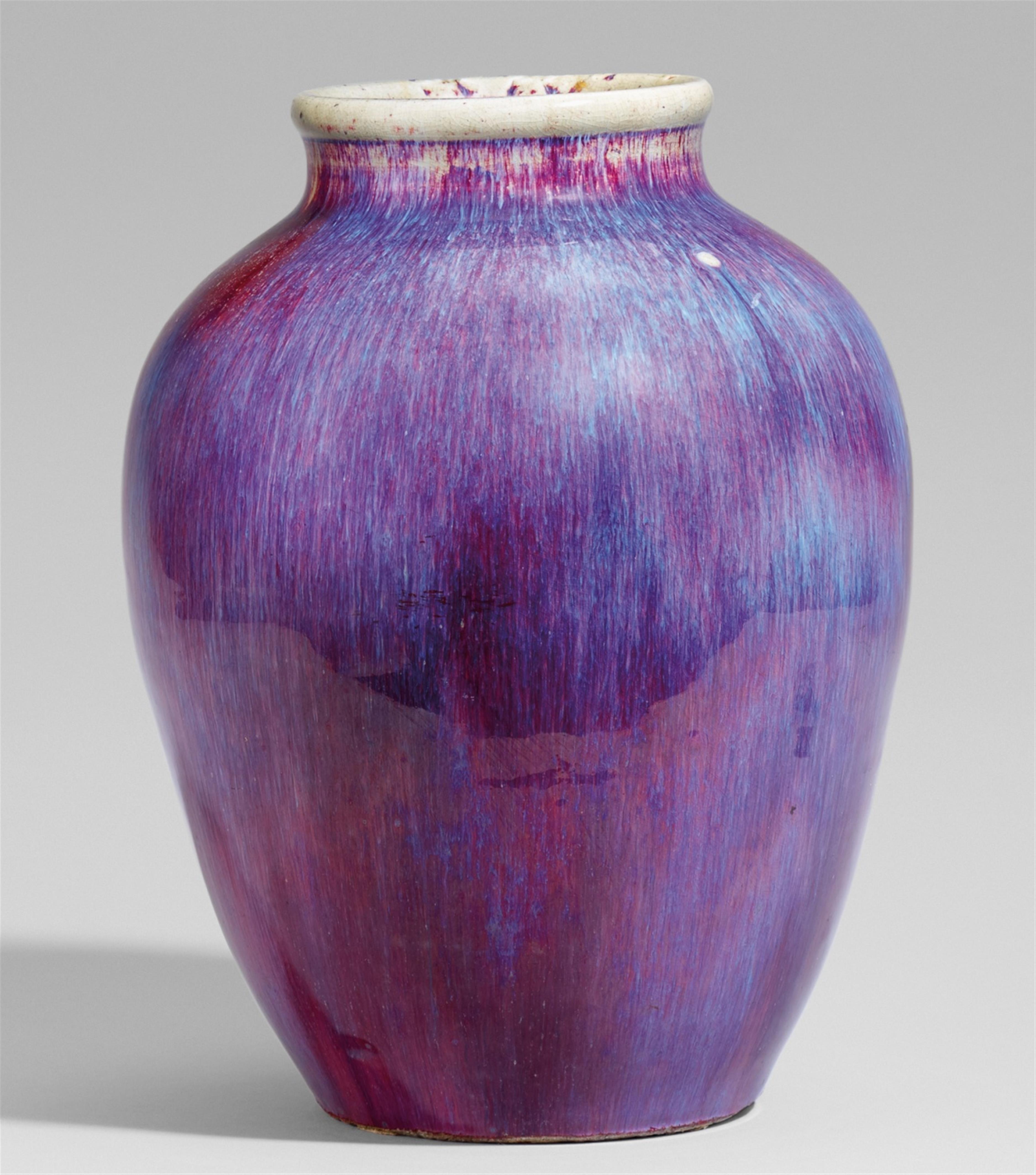 Große Vase mit flambé-Glasur. 18./19. Jh. - image-1