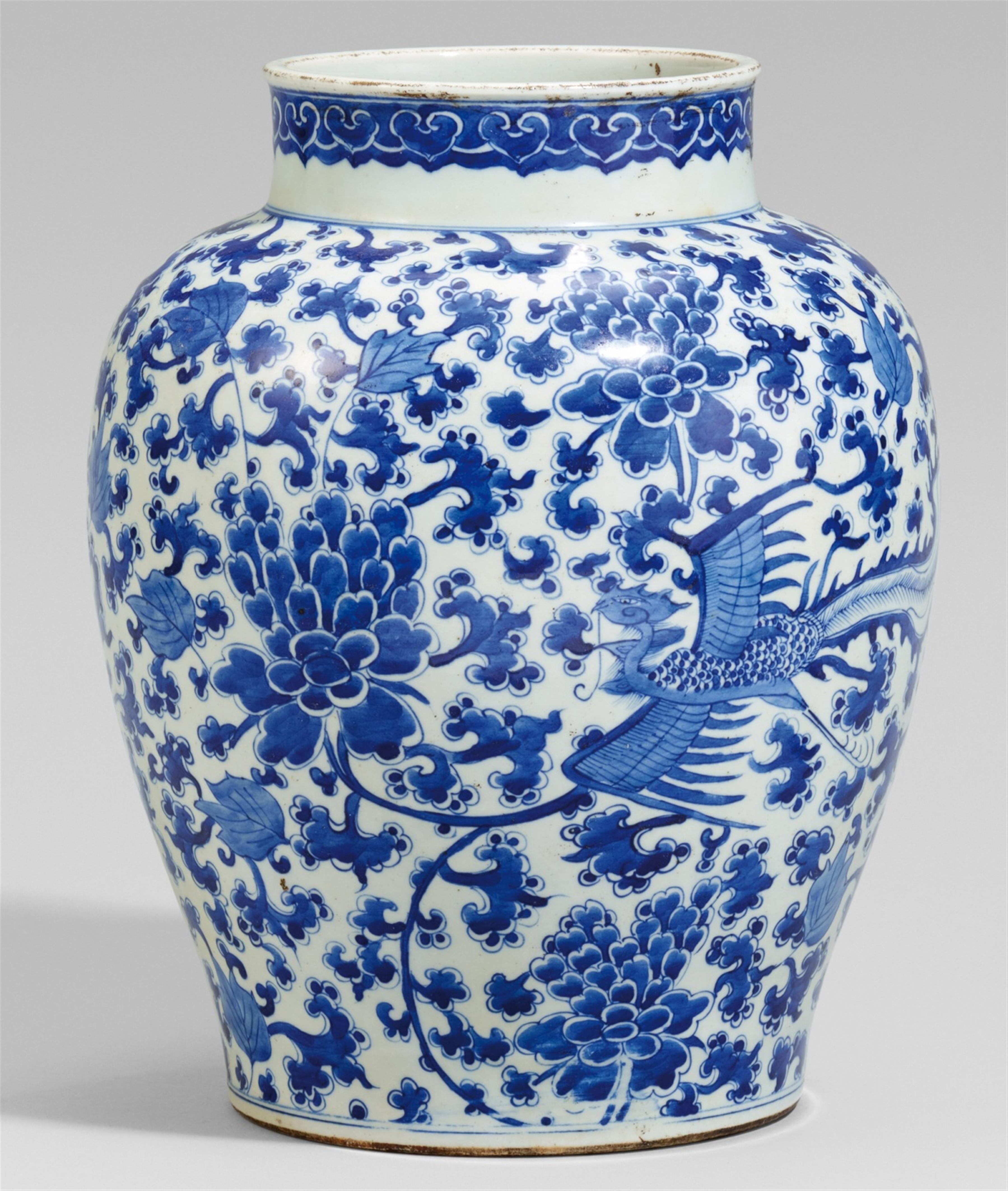 Blau-weißer Topf. Kangxi-Periode (1662-1722) - image-1