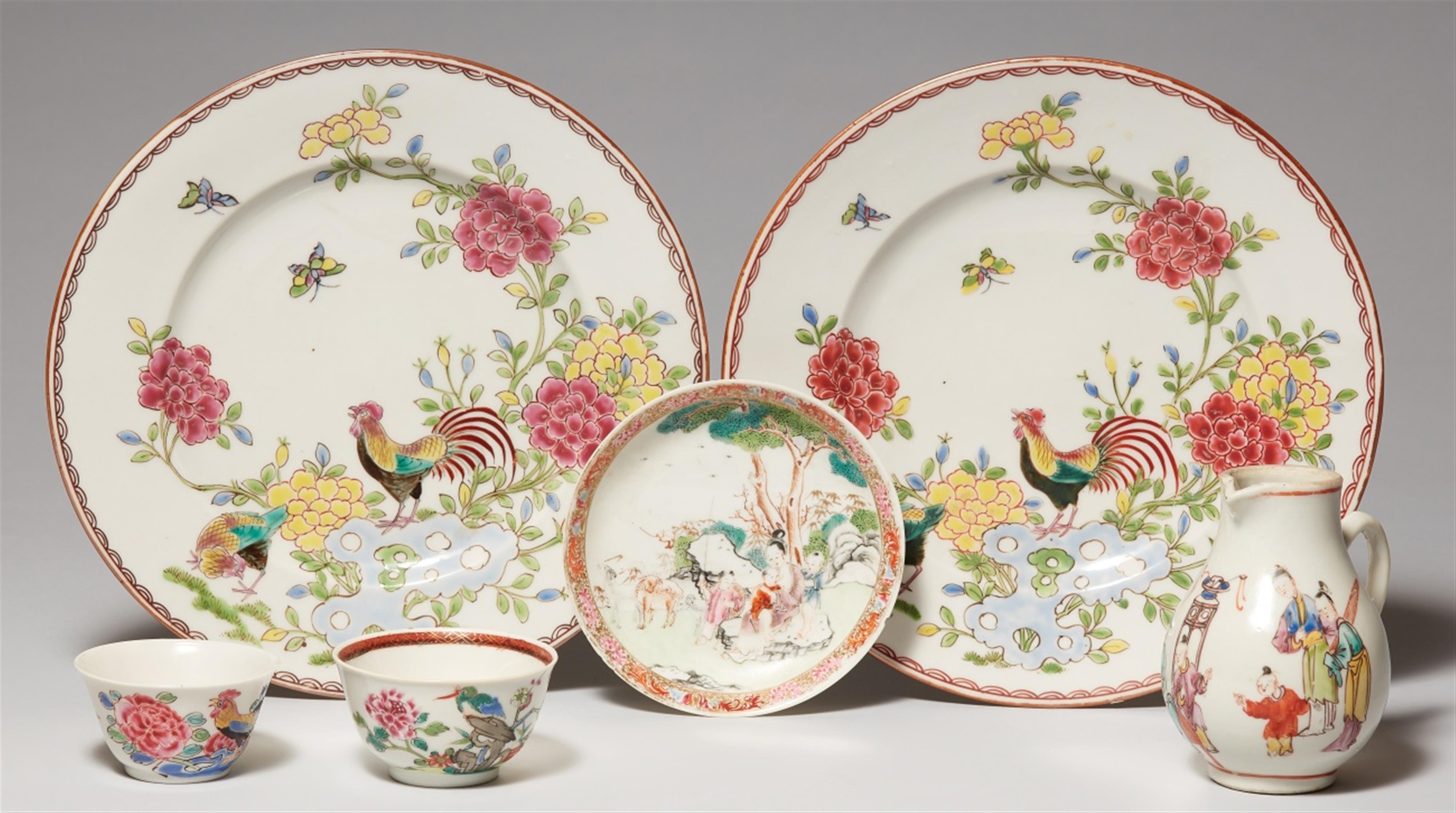 Gruppe von famille rose-Porzellanen. Qing-Zeit (1644-1911) - image-1