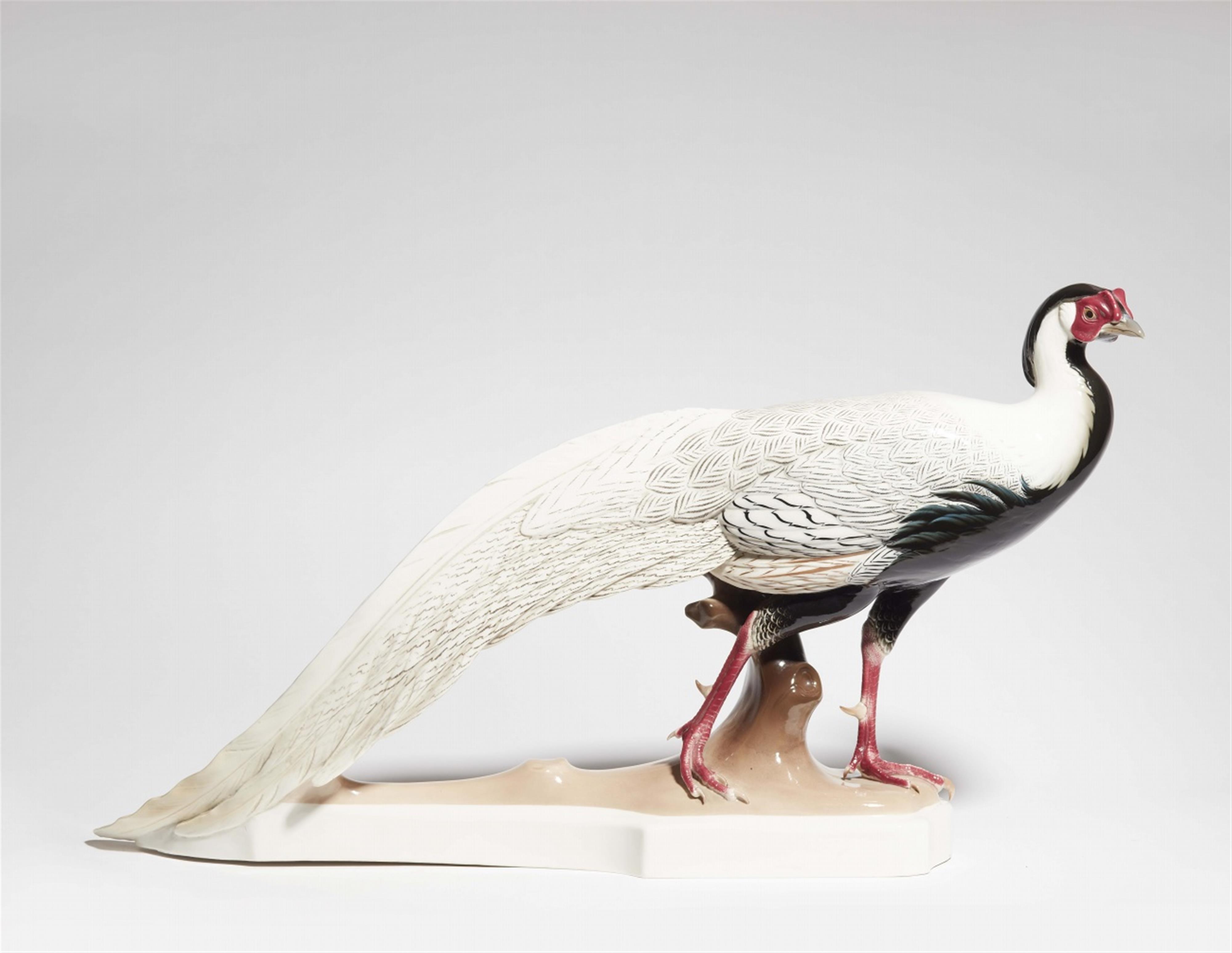 A large Nymphenburg porcelain figure of a silver pheasant - image-1