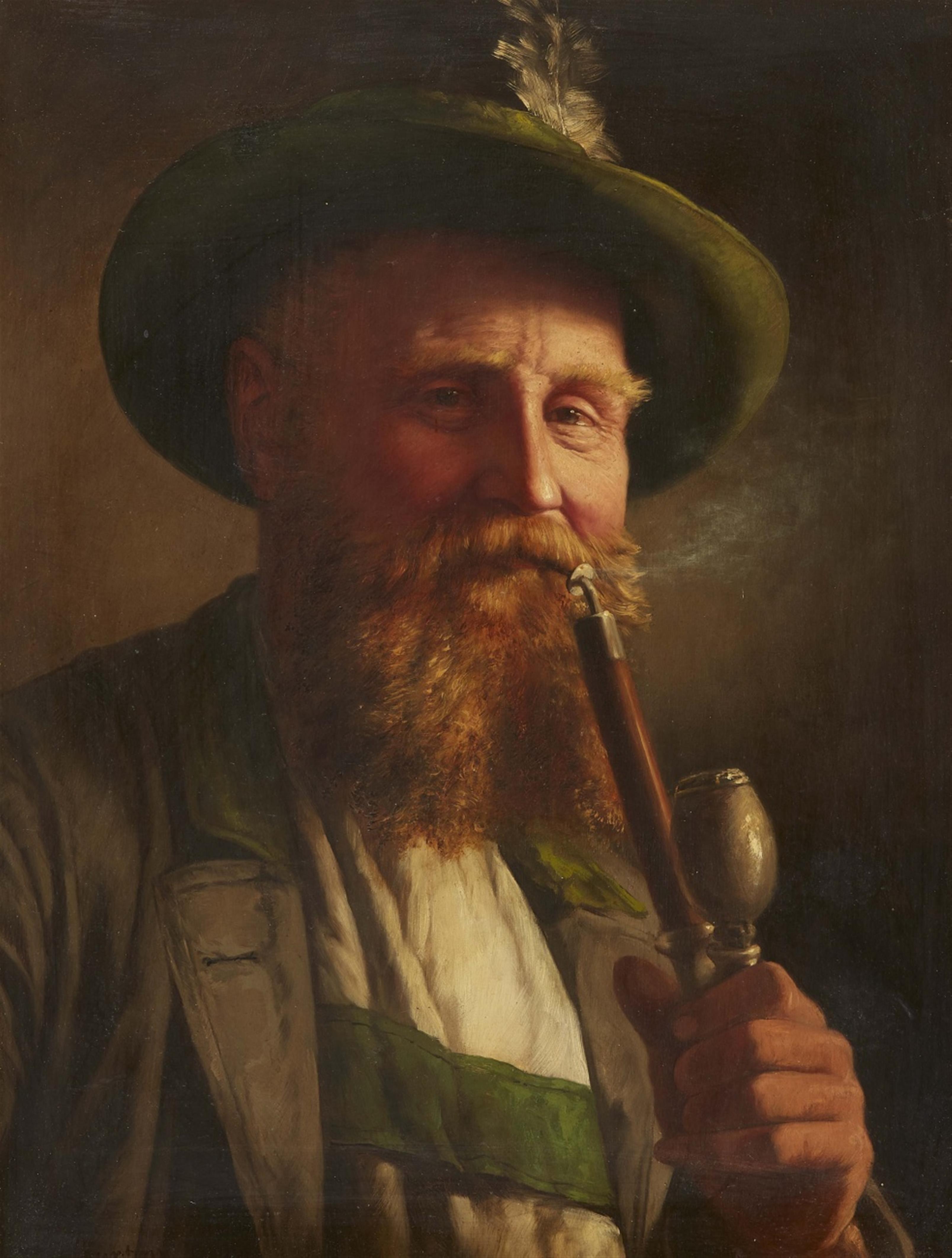 Hermann Courtens - Portrait of a Man with a Pipe - image-1