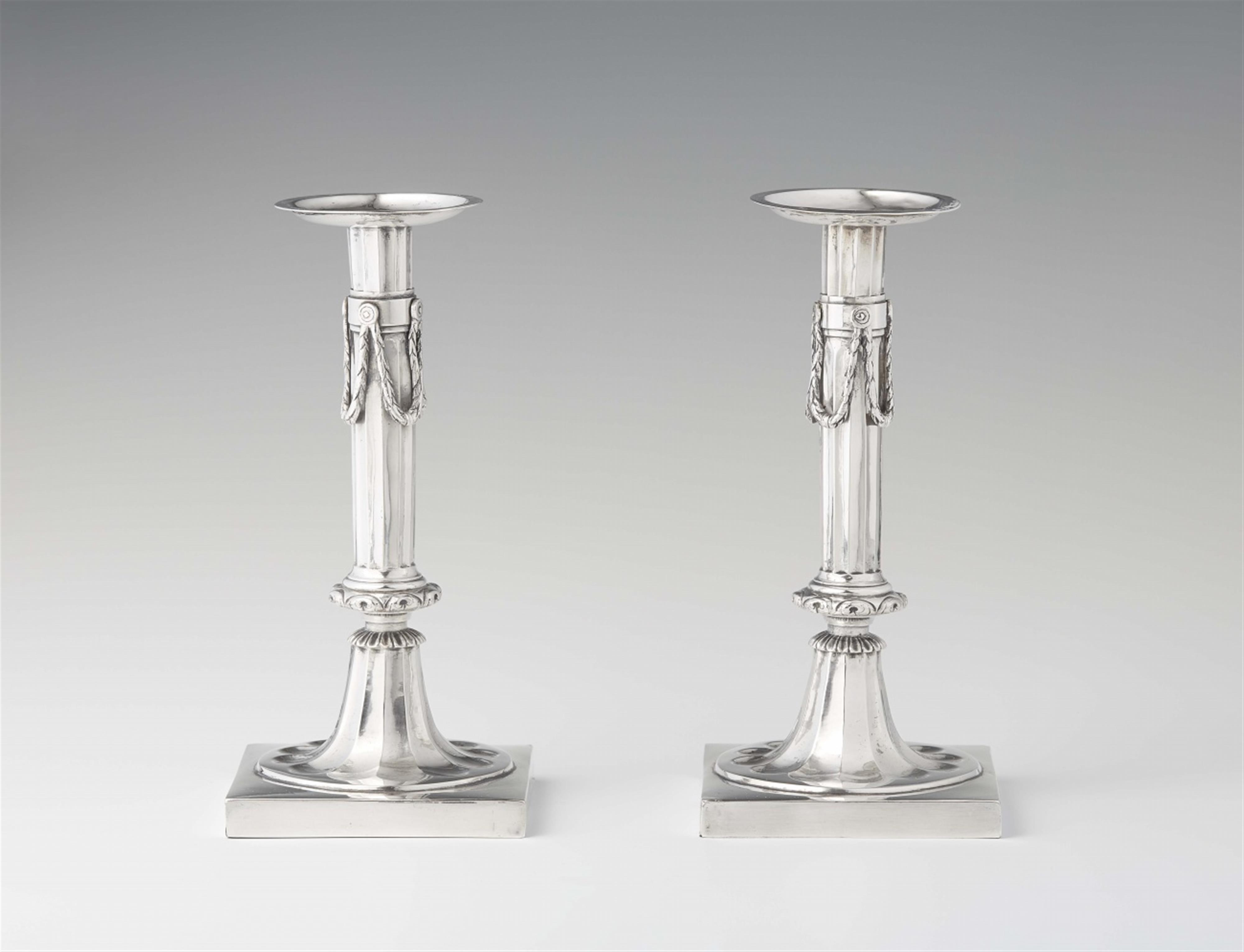 A pair of Cologne silver candlesticks - image-1