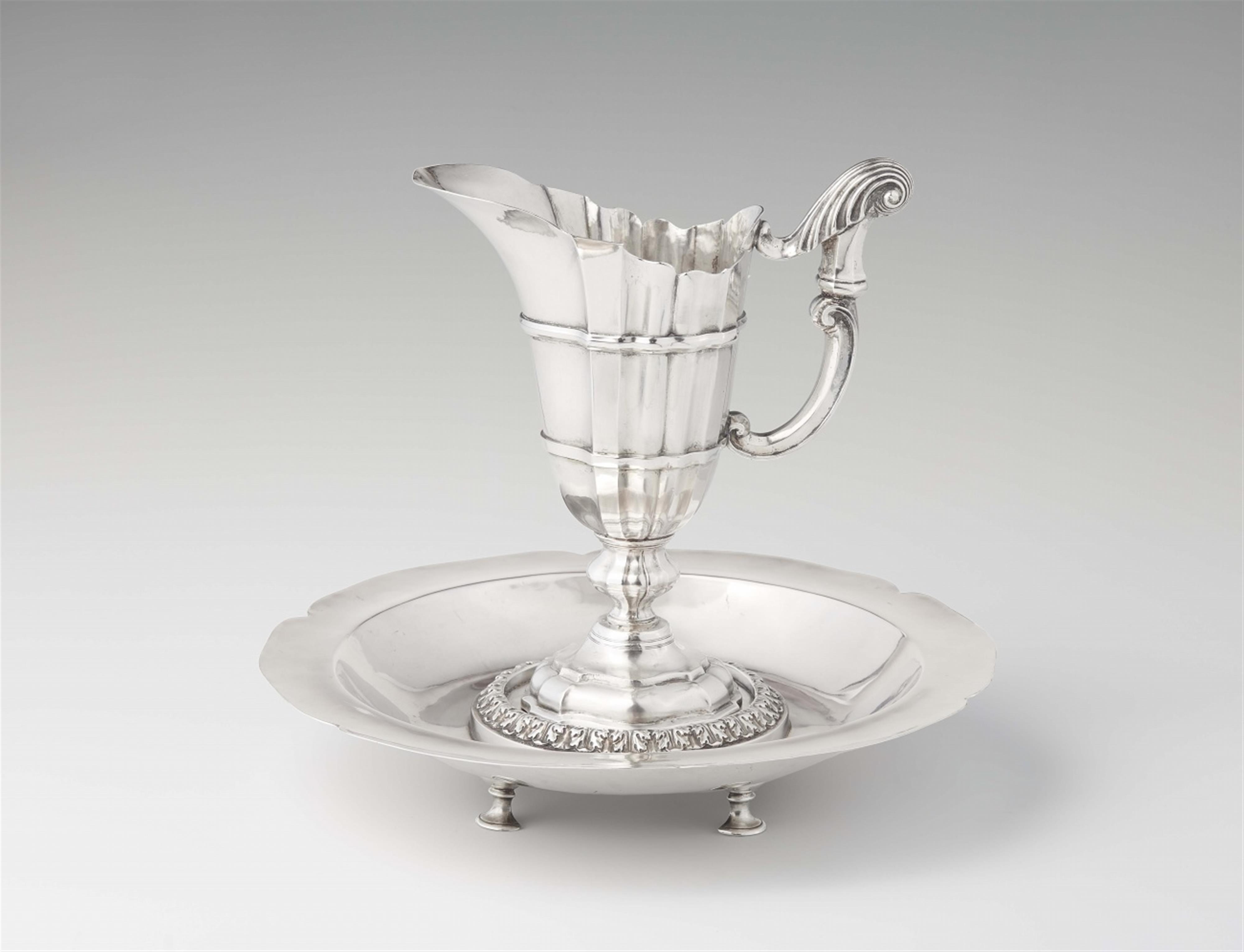 An Italian silver pitcher and basin - image-1