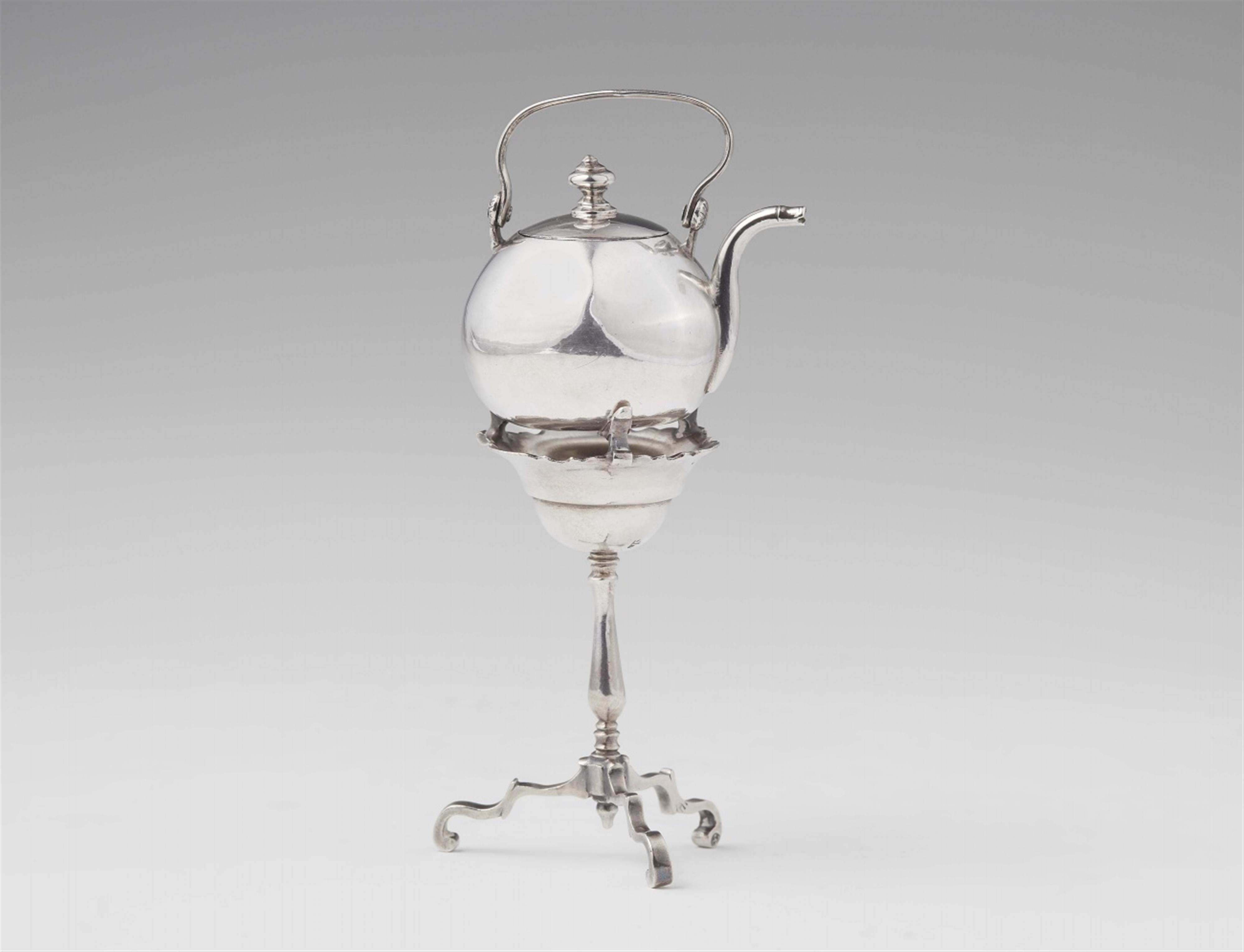 An Amsterdam miniature silver kettle on stand - image-1