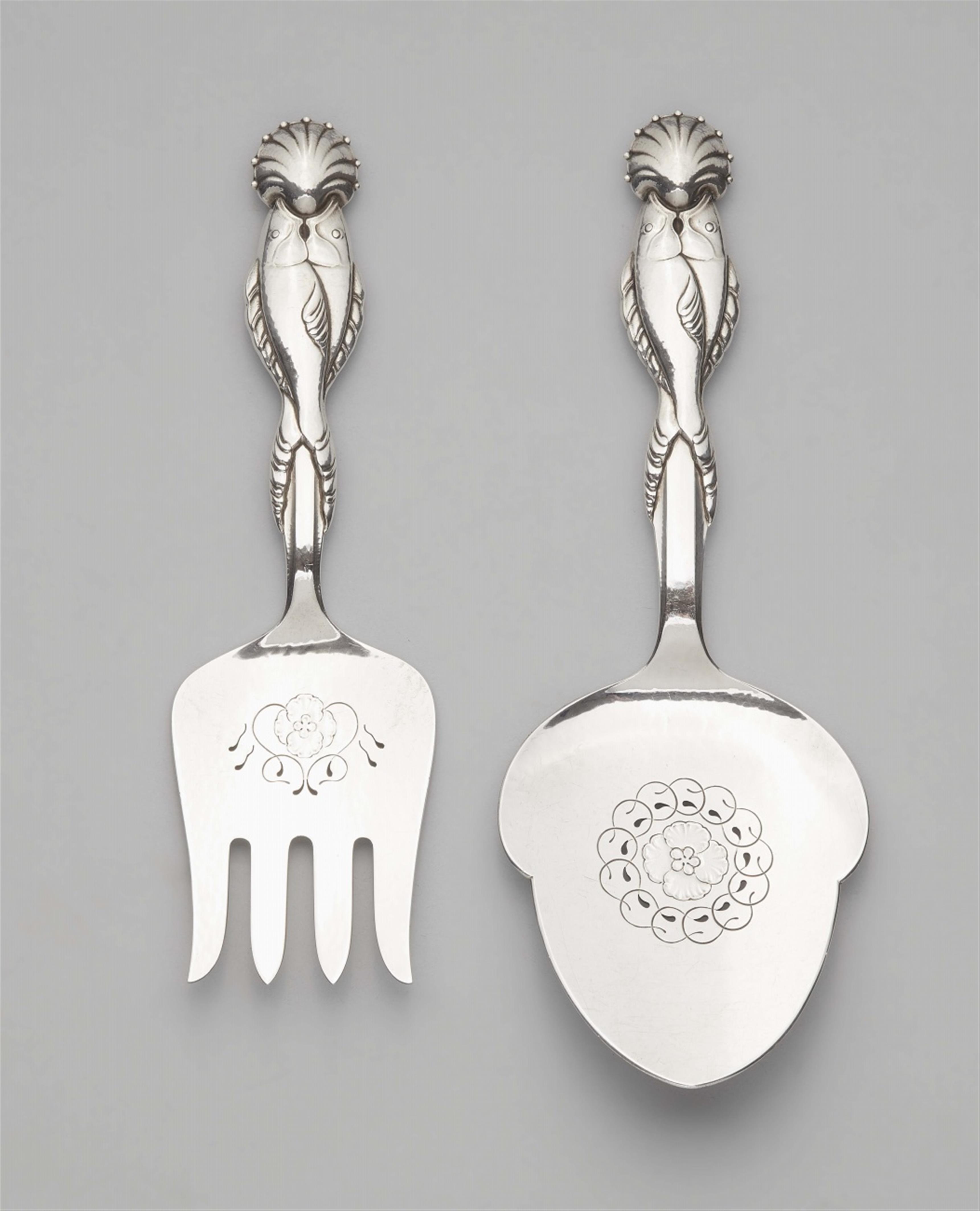 A Copenhagen silver fish serving cutlery, no. 55 - image-1