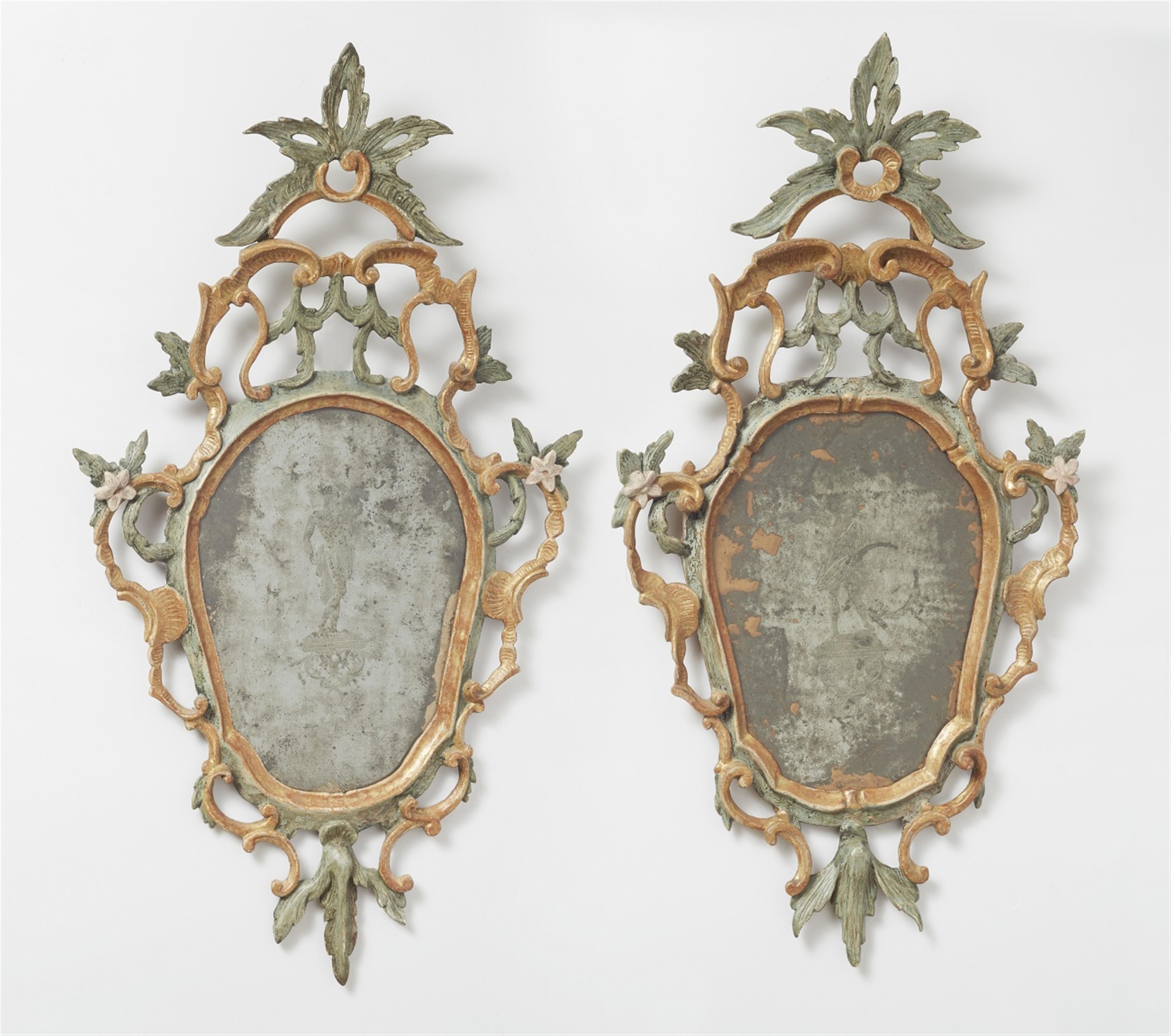 A pair of Rococo giltwood mirrors - image-1