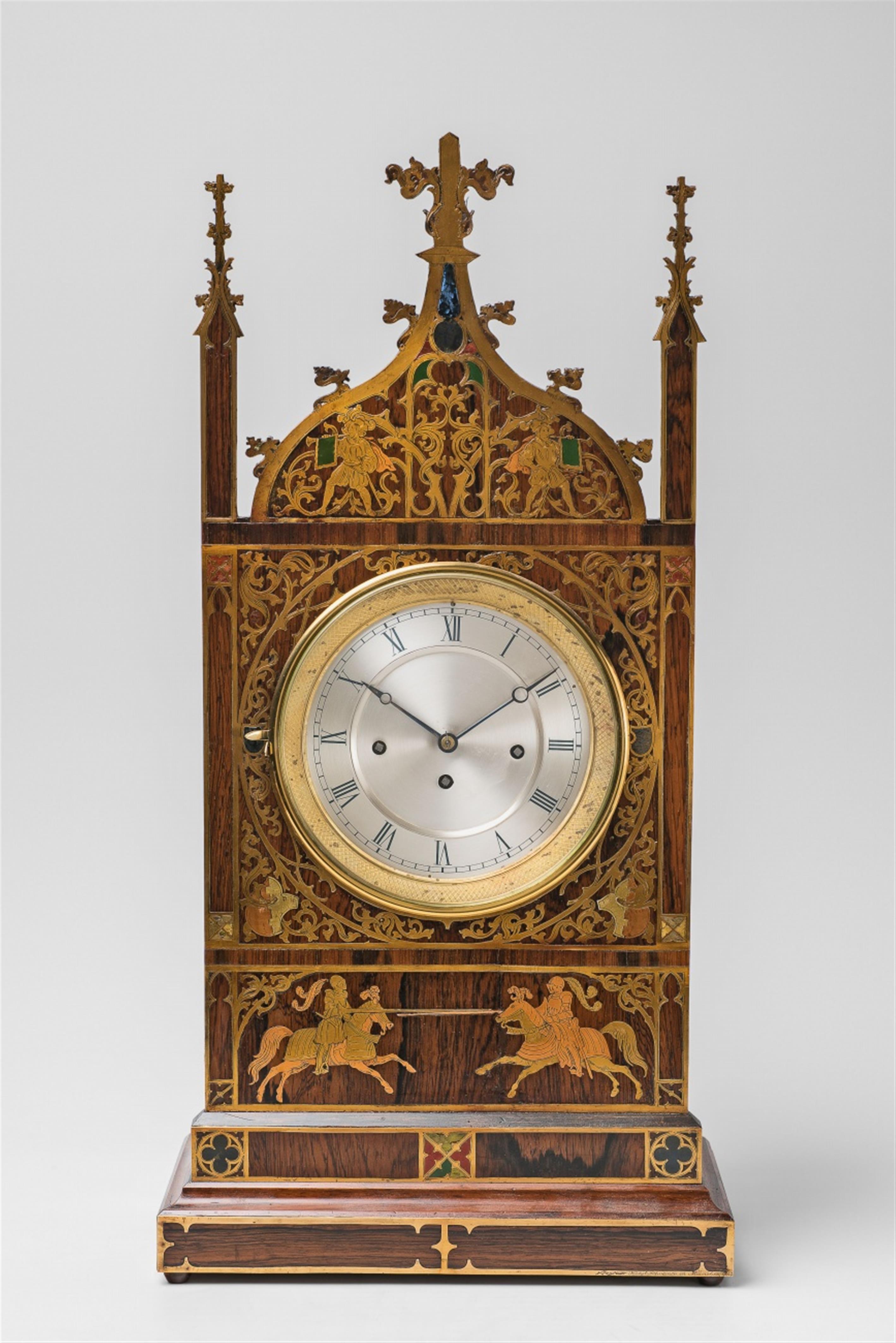 A German Gothic Revival architectural clock - image-1