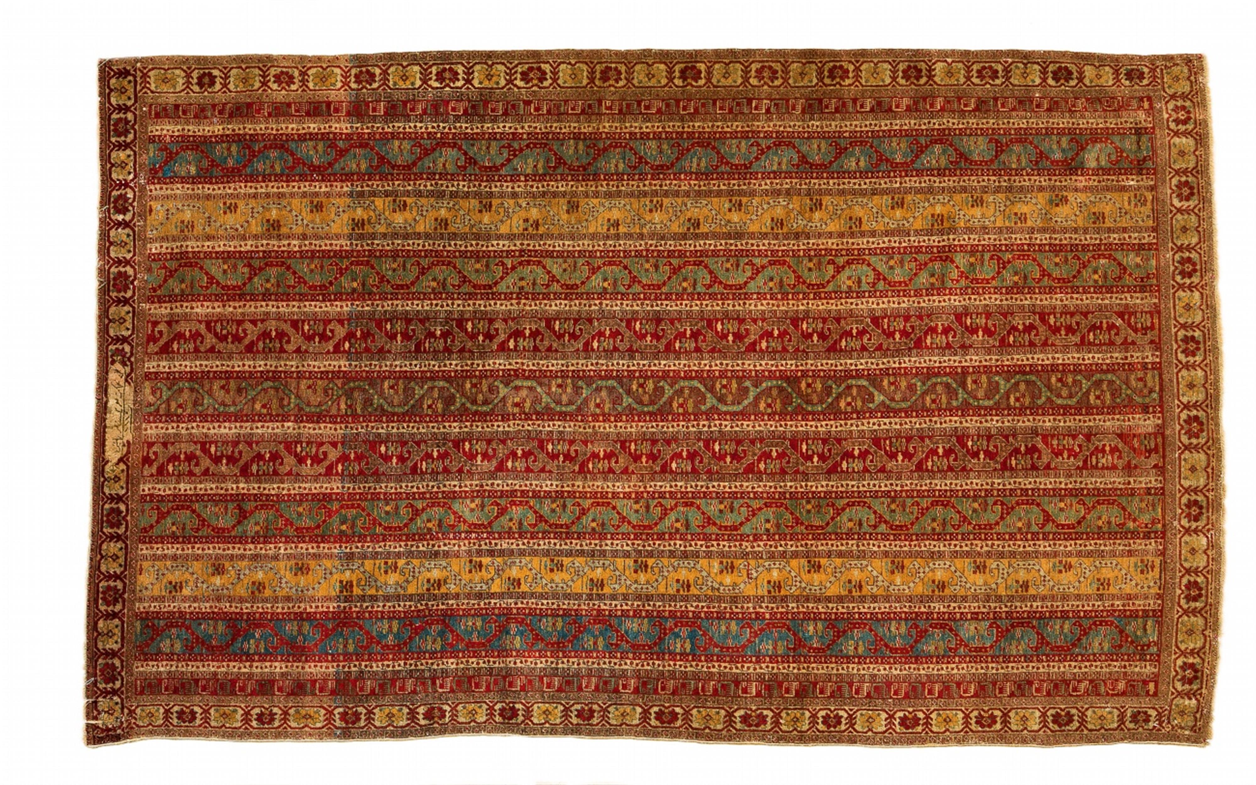 An unusual Turkish striped rug - image-1