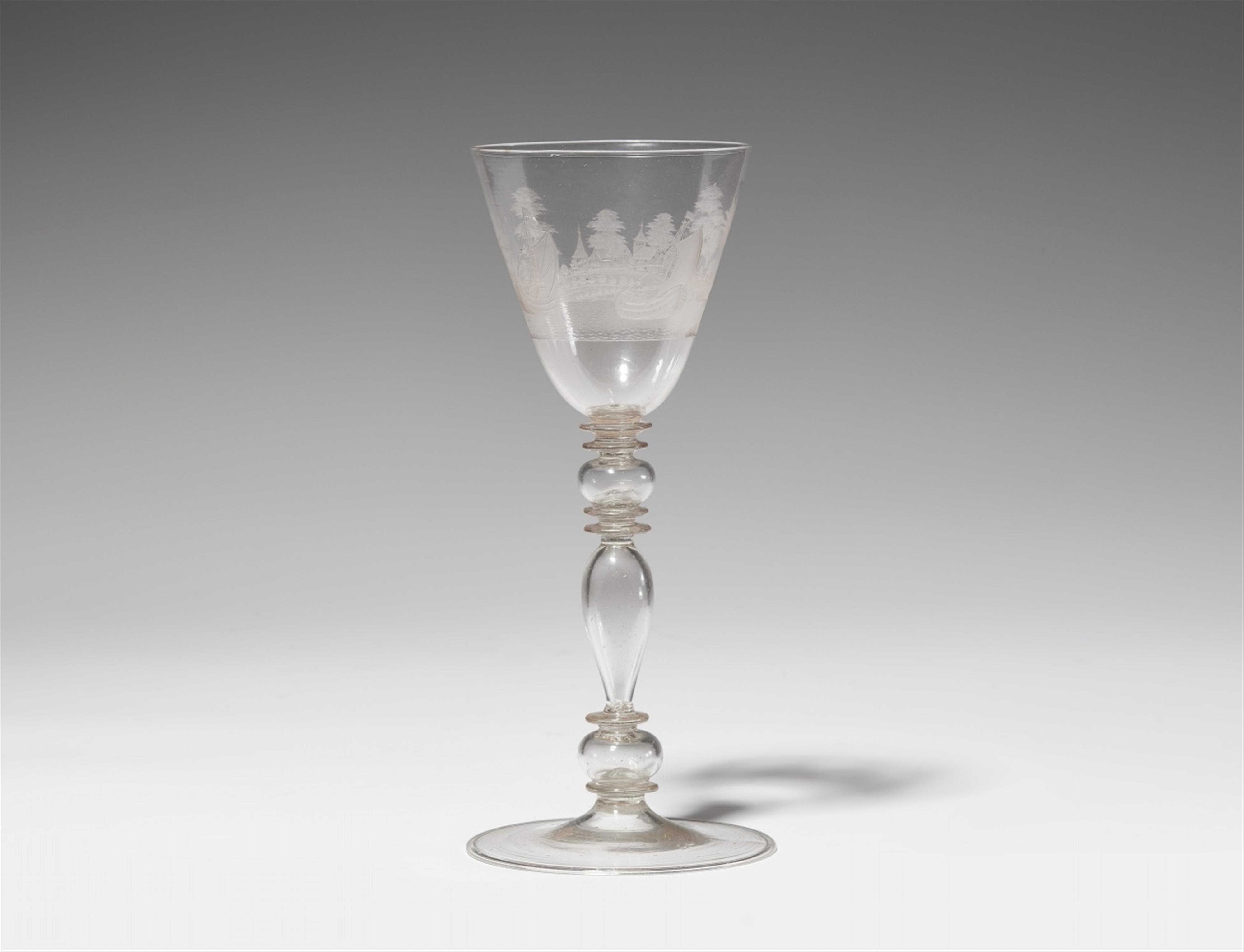 A Franconian glass goblet with a river landscape - image-1