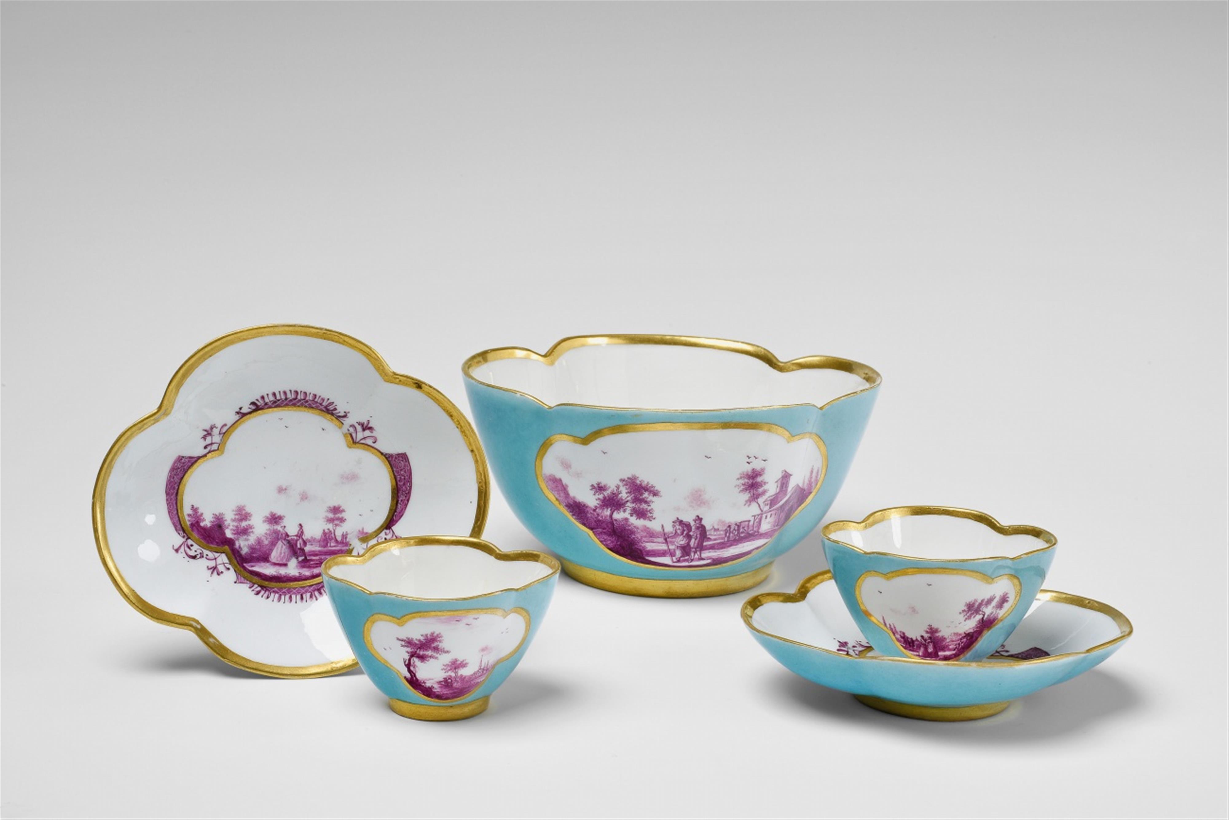 Five items of Meissen porcelain with landscape decor - image-1