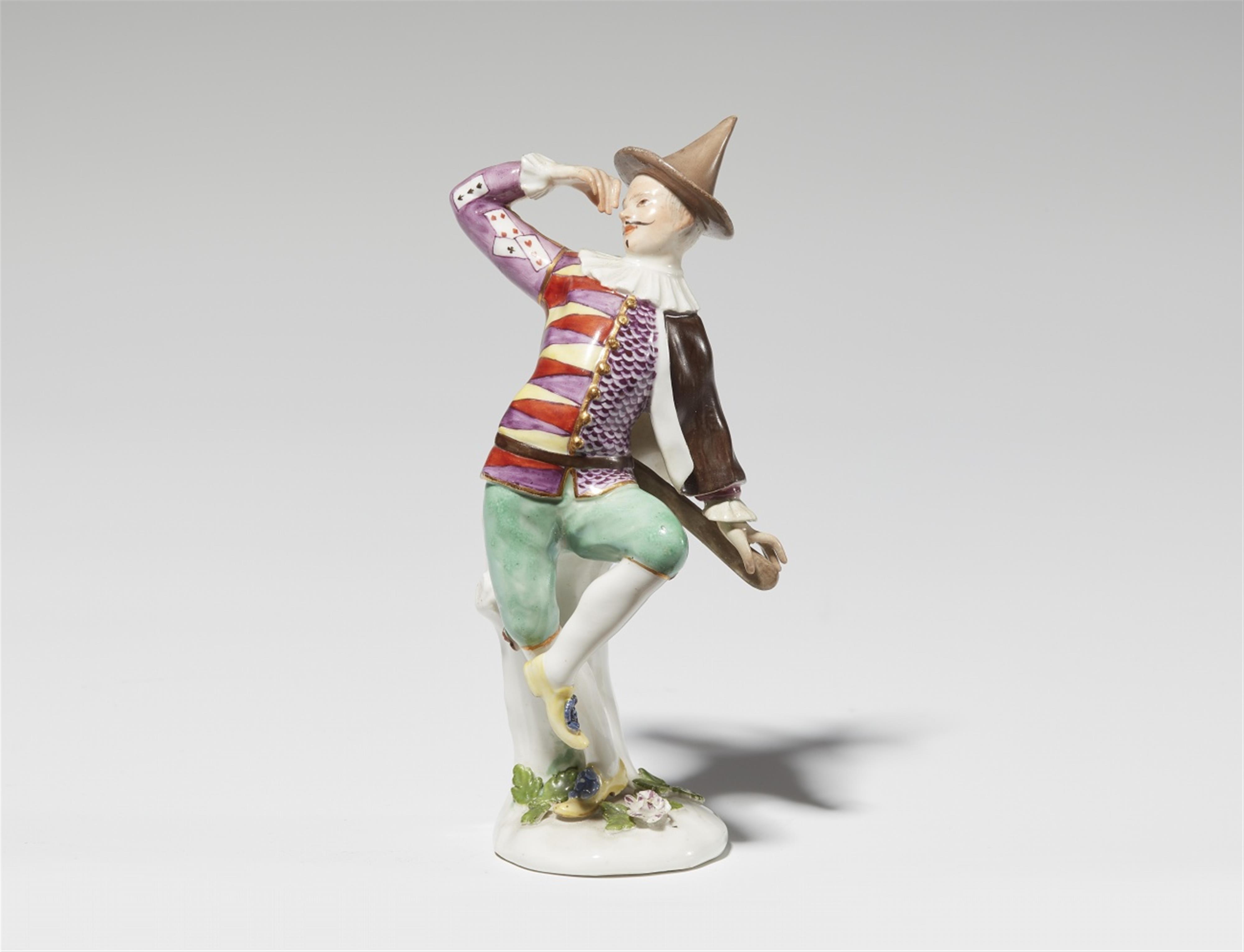 A Meissen porcelain figure of a dancing Harlequin - image-1