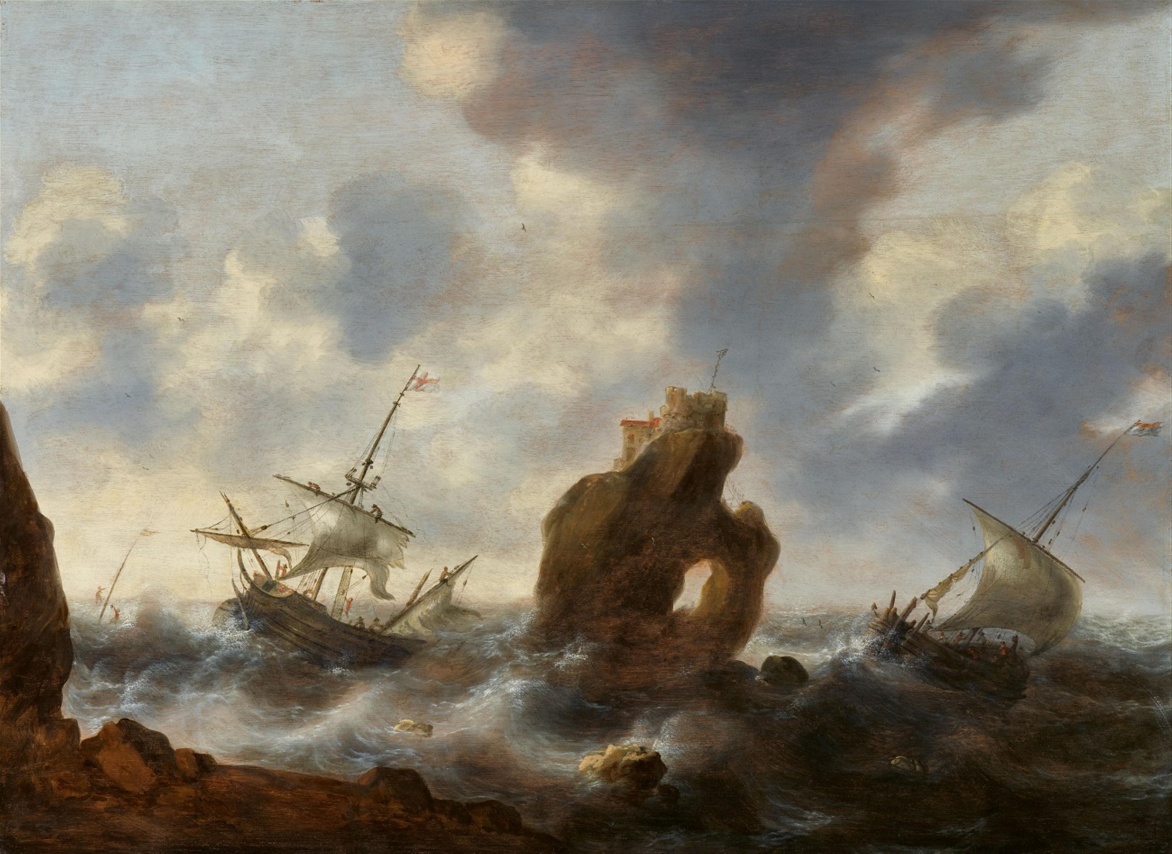 Jacob Adriaensz. Bellevois - Rocky Coastline with Rough Seas - image-1