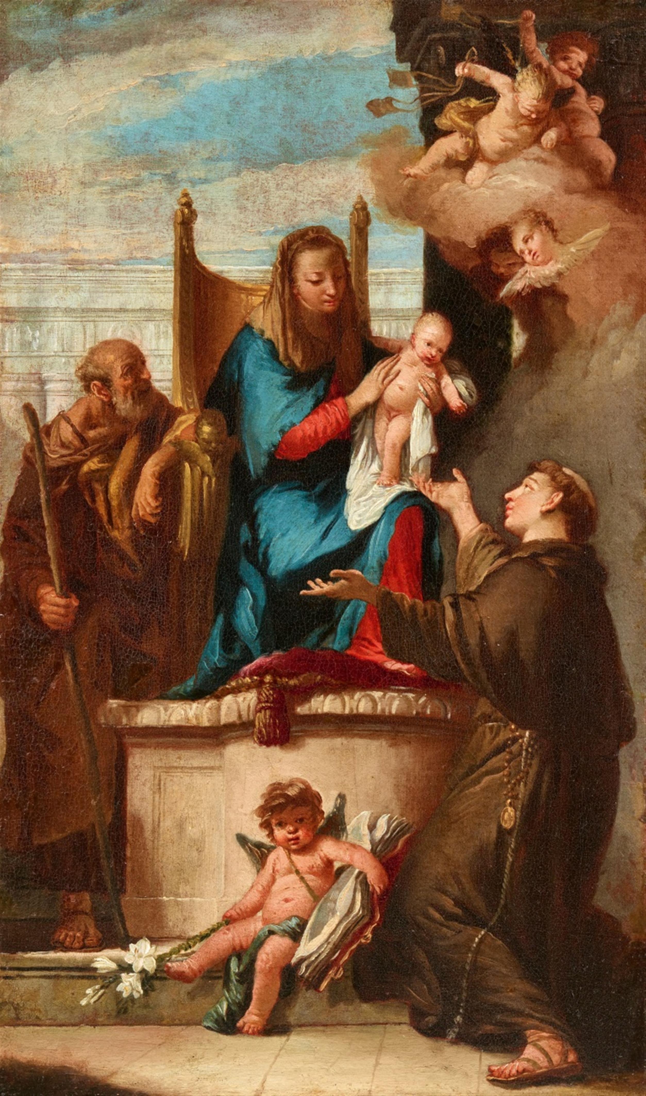 Venetian School 18th century - The Virgin and Child with Saint Joseph and Anthony of Padua - image-1