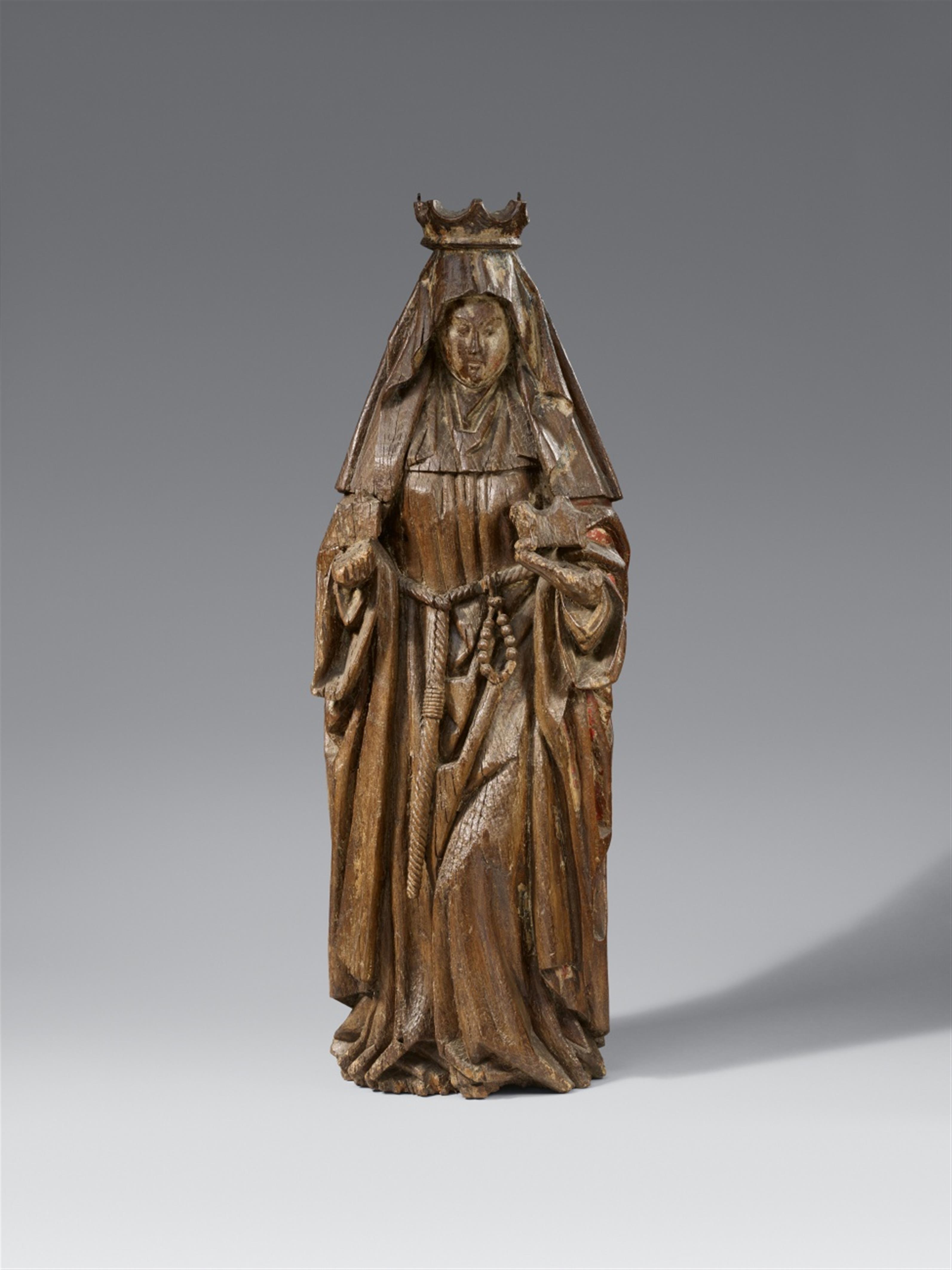 Flemish second half 15th century - A Flemish carved wood figure of Saint Elisabeth, second half 15th century - image-1