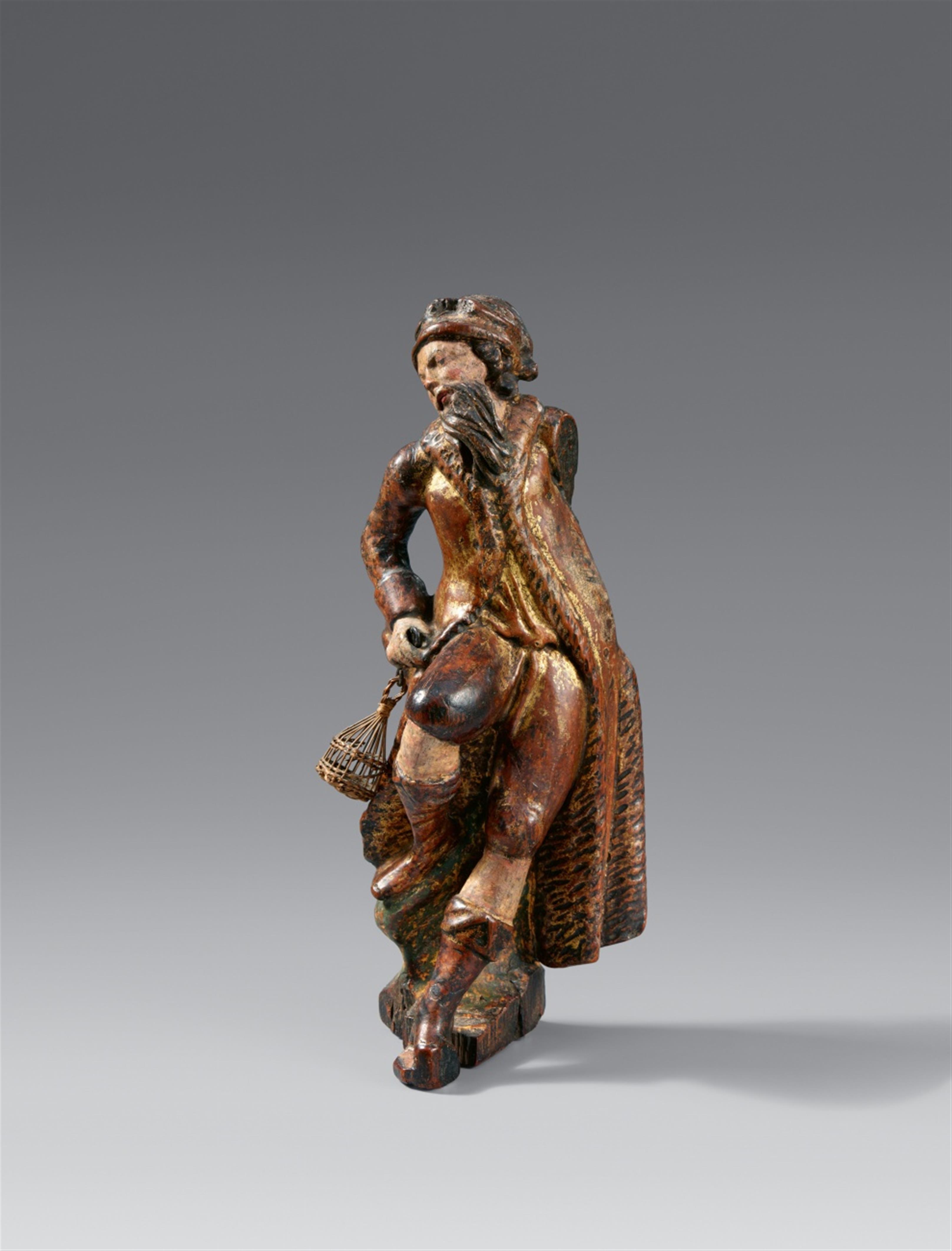 Probably Flemish 18th century - An 18th century carved wood personification of winter, probably Flemish - image-1