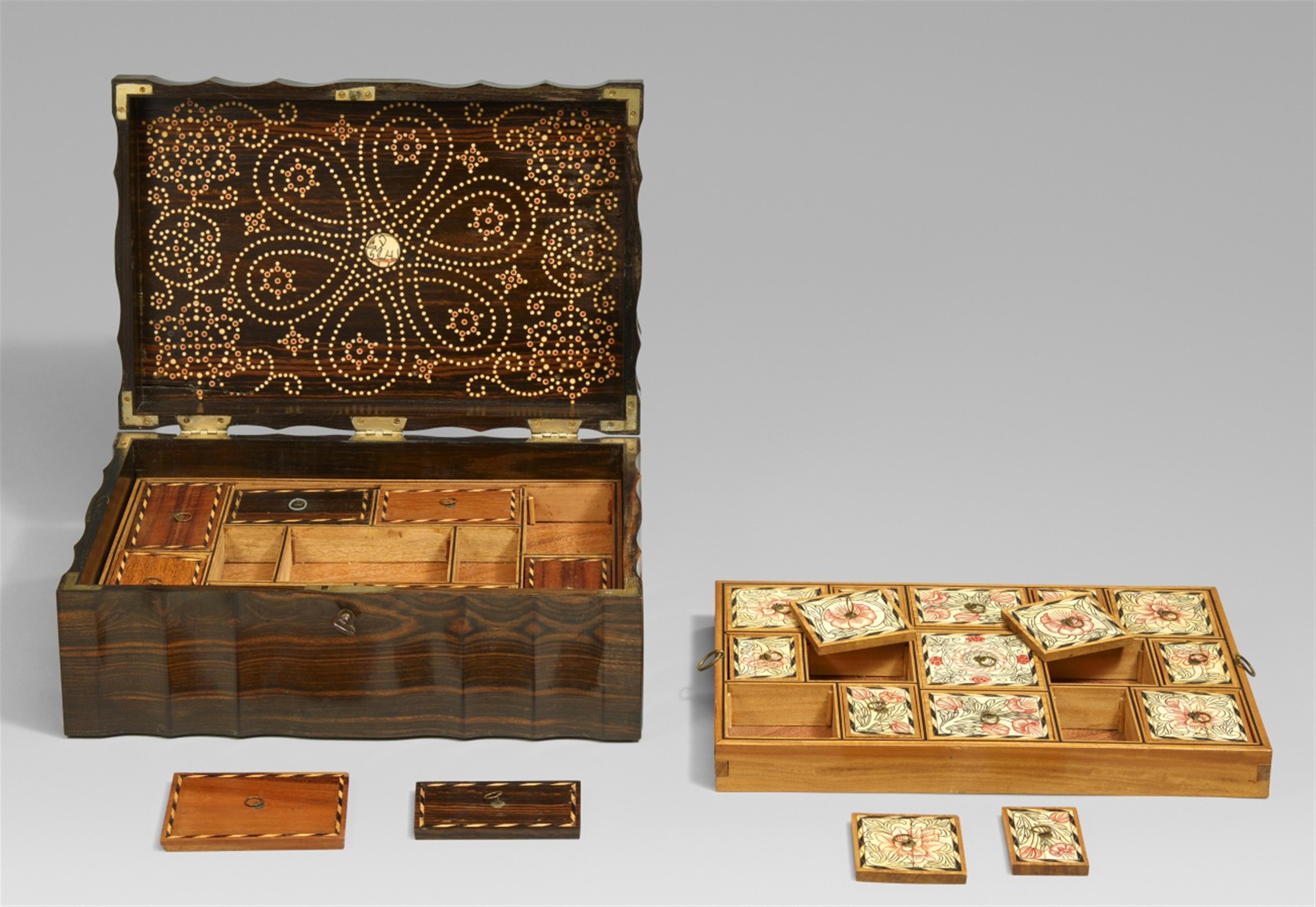 An Anglo-Indian calamander wood workbox. Sri Lanka, Galle District. Ca. 1840-1860 - image-1