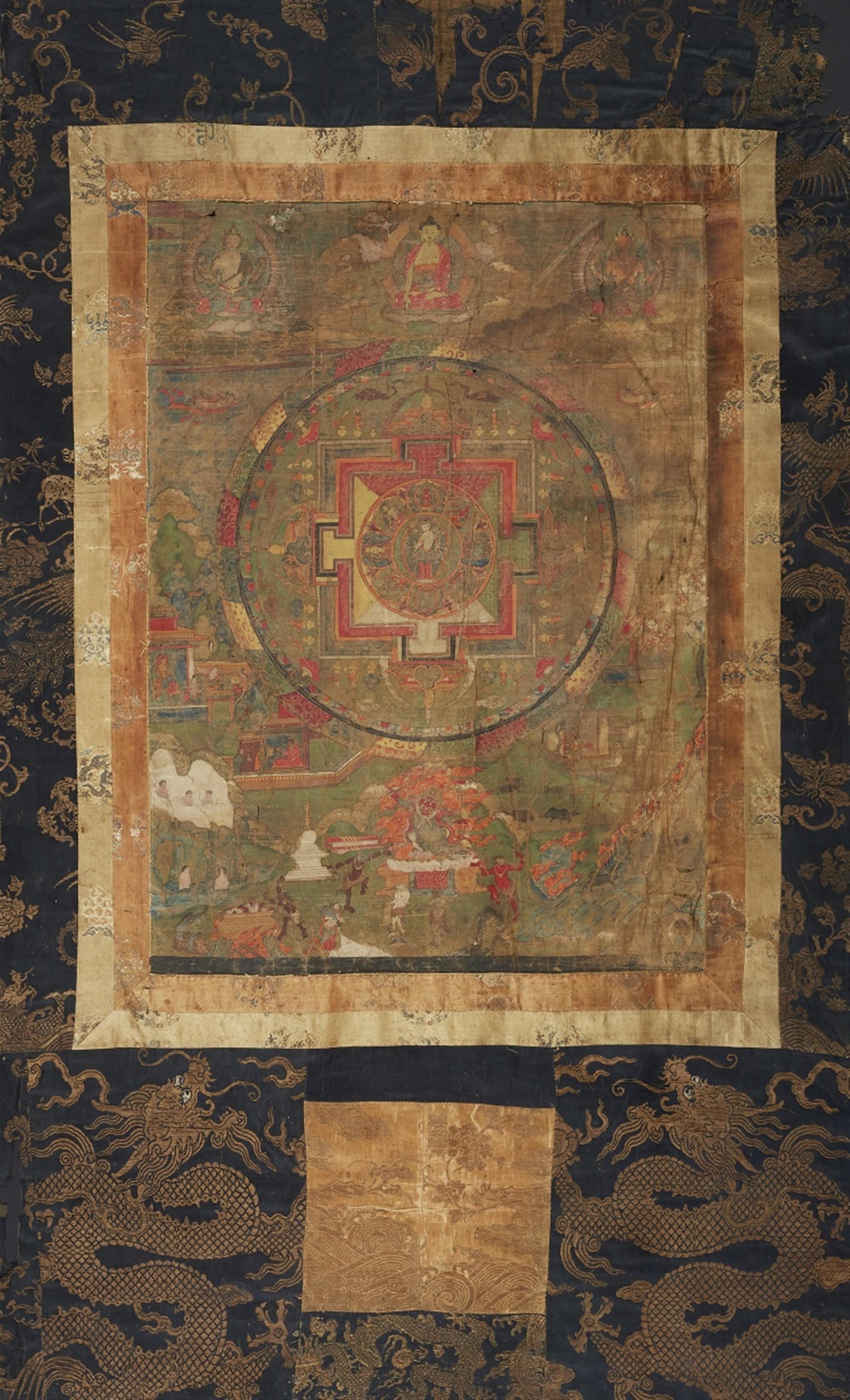 A Tibetan mandala of Amoghapasha-Lokeshvara. 17./18th century - image-1