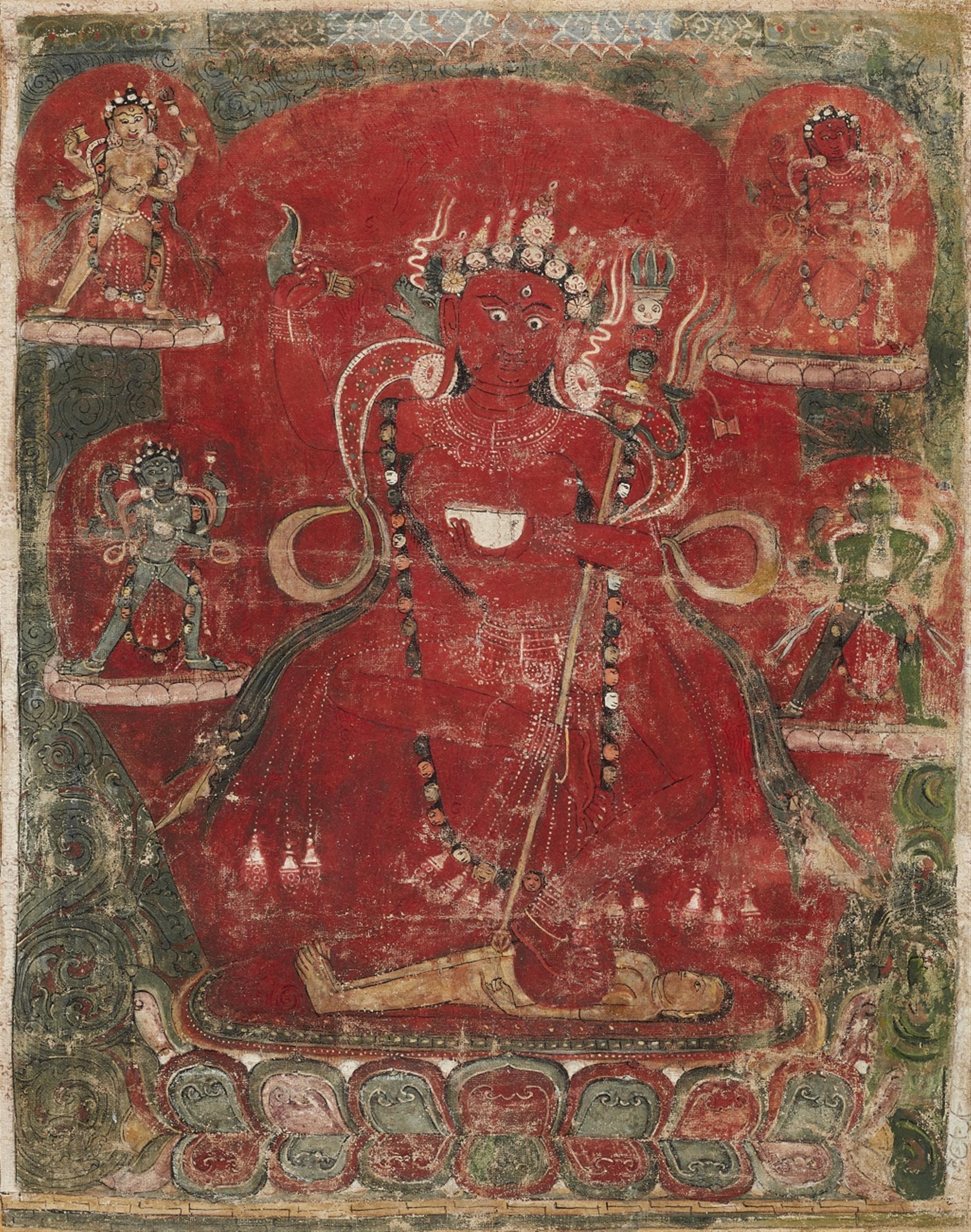 A Nepalese thangka (paubha) of Vajravarahi. 18th/19th century - image-1
