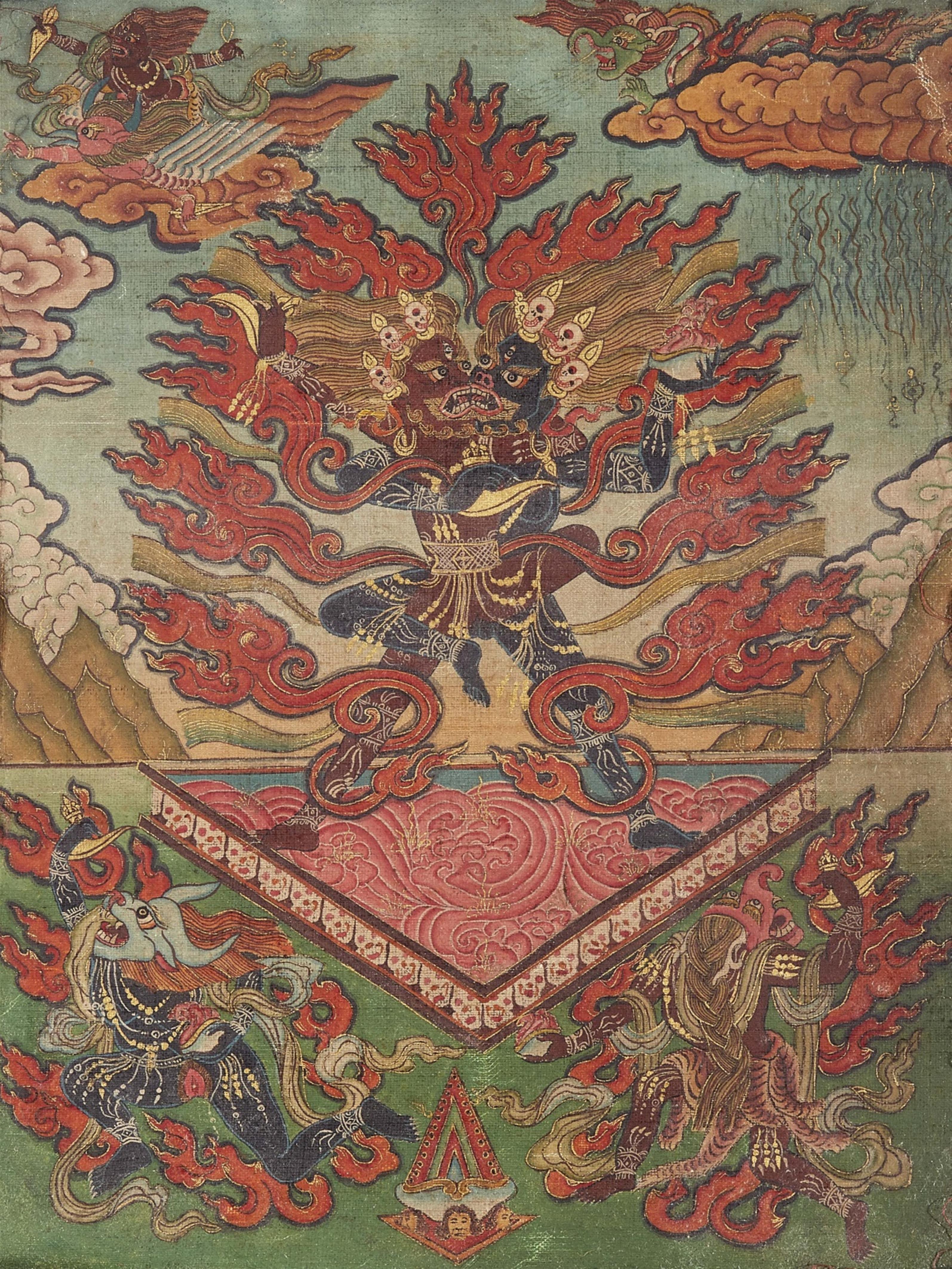 Drei kleine thangkas. Tibet. Frühes 20. Jh. - image-3
