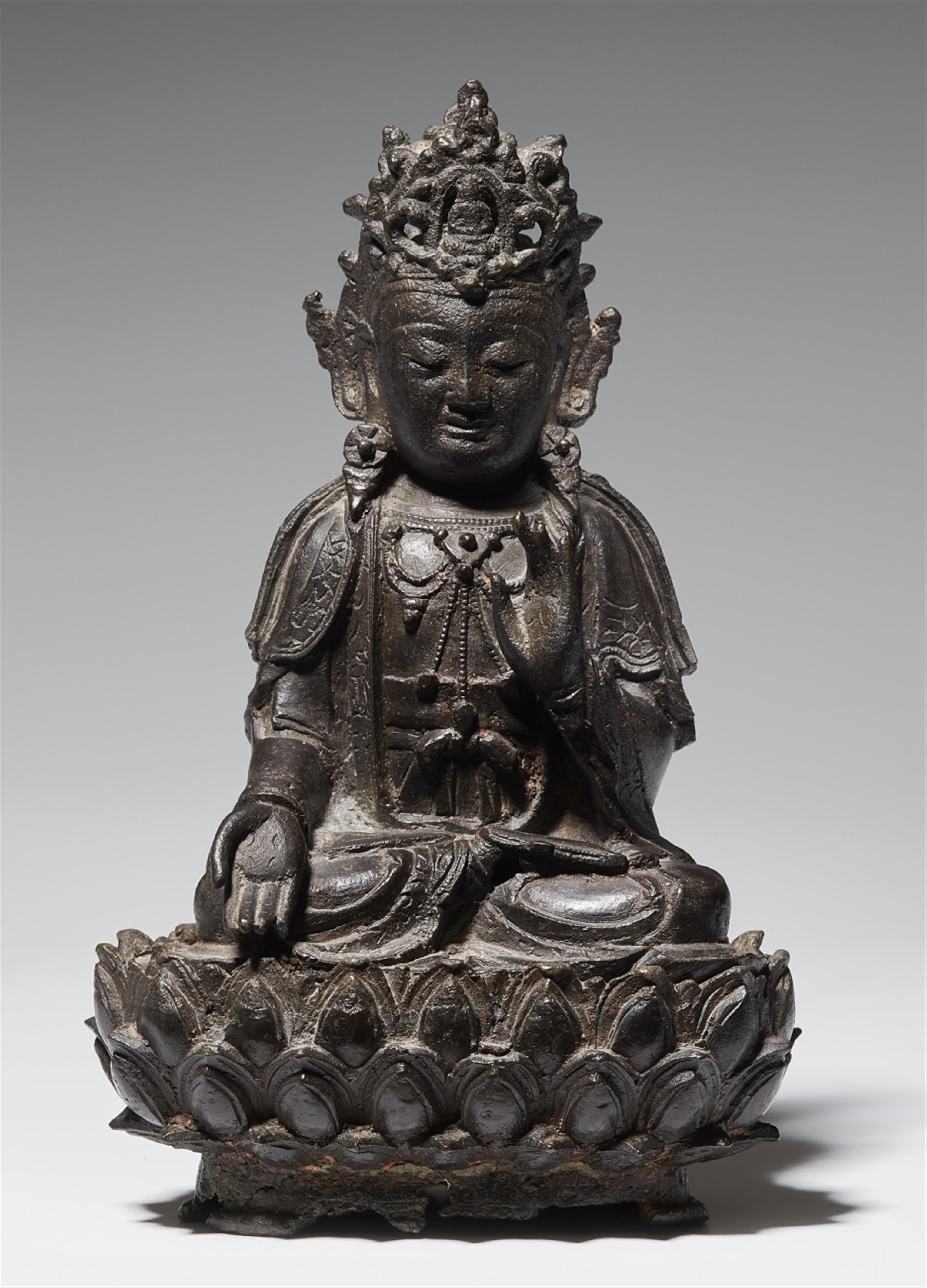 Figur eines Guanyin. Bronze. 17./18. Jh. - image-1