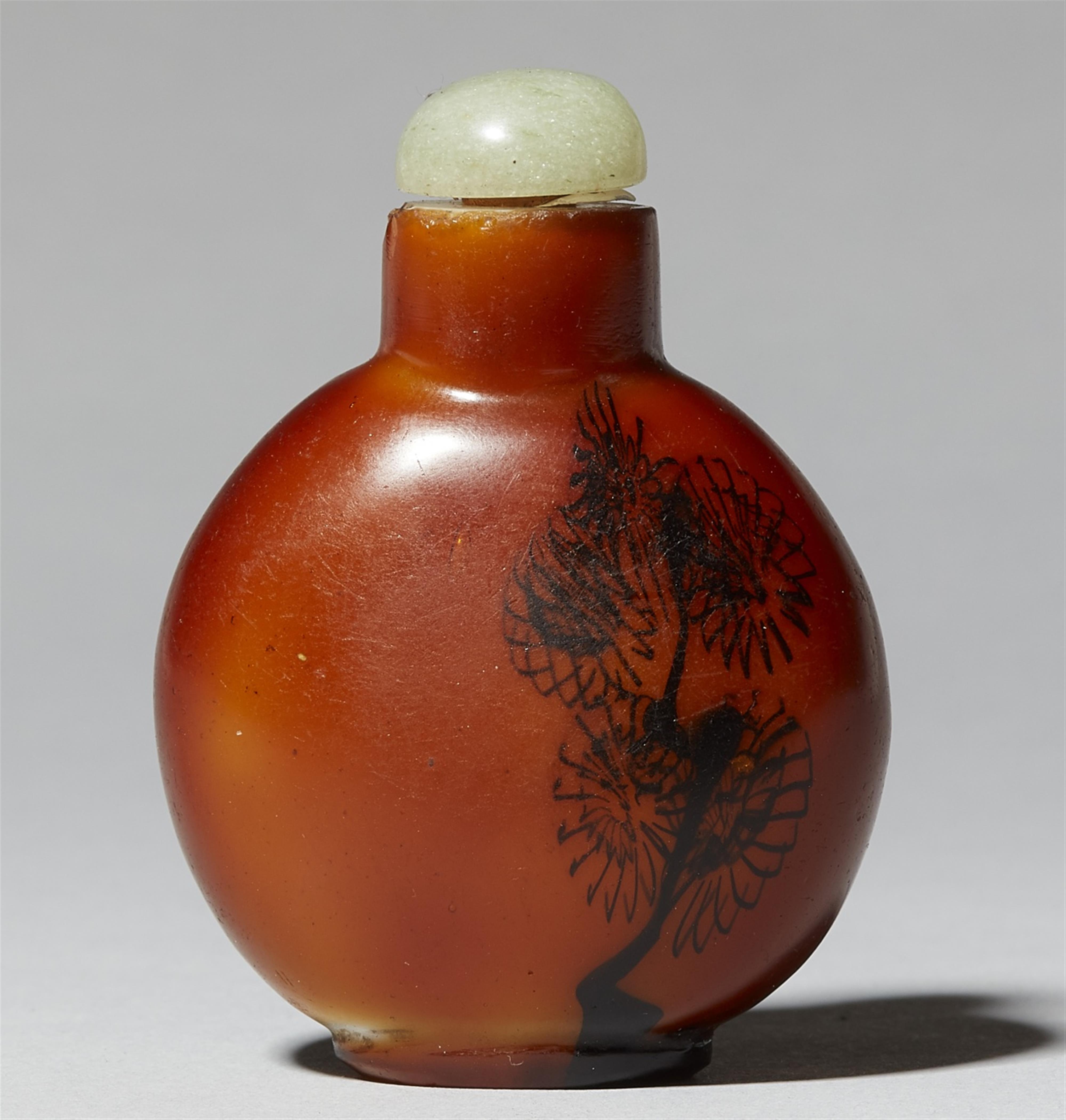 A glass snuff bottle. 19th/20th century - image-1