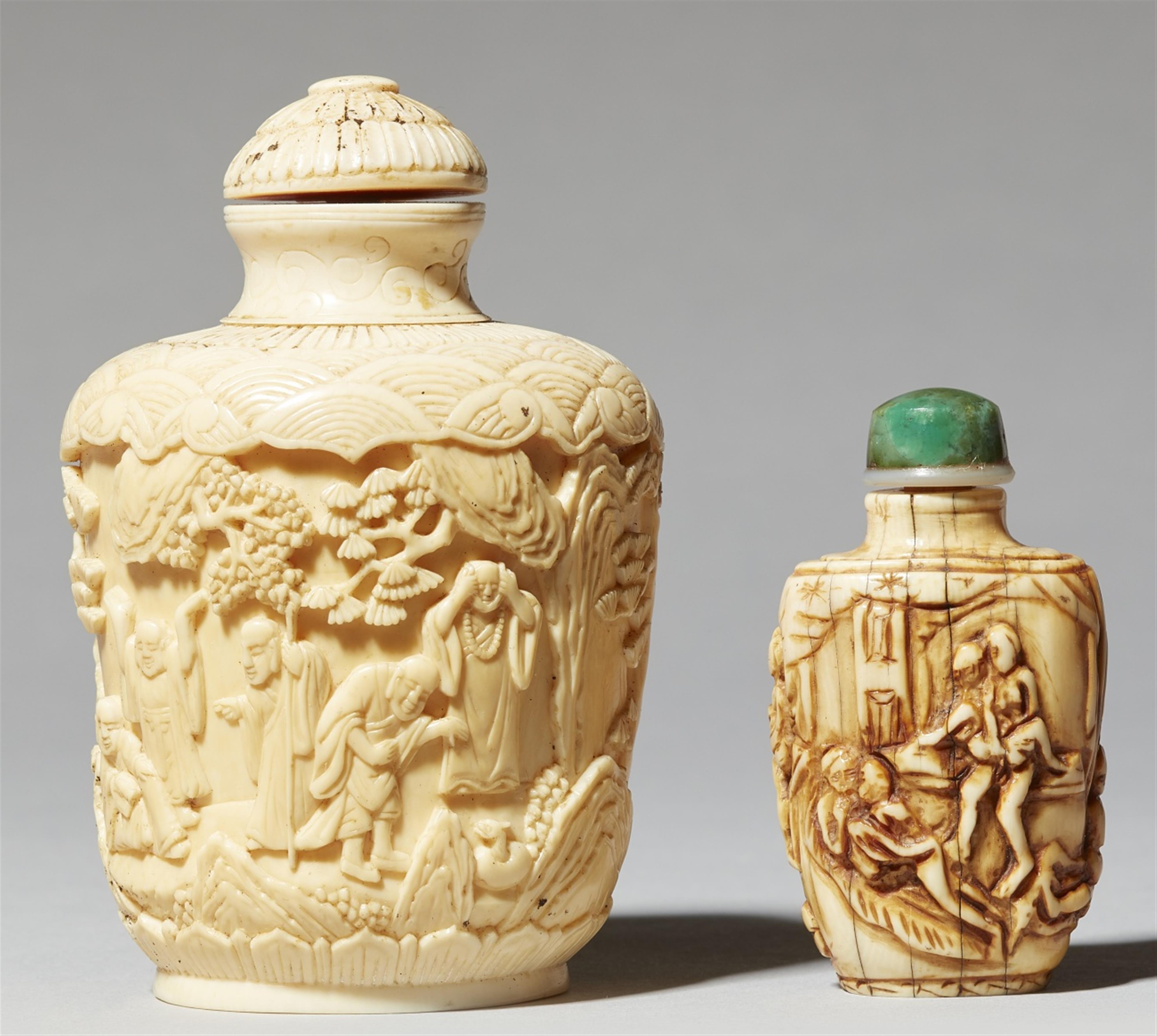 Two ivory snuff bottles. 19th/20th century - image-1