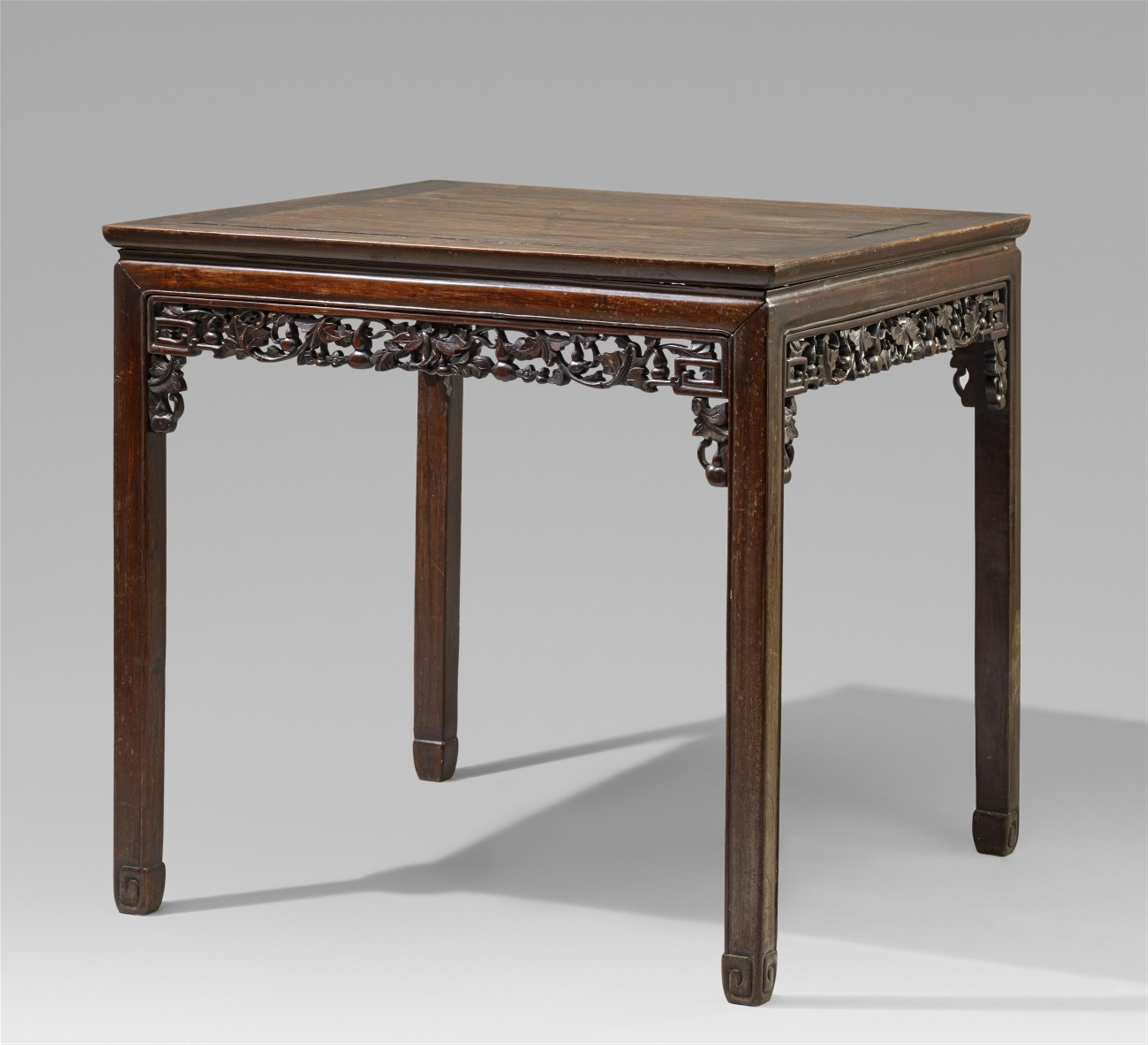 A large waisted square hardwood table. Late 19th century - image-1