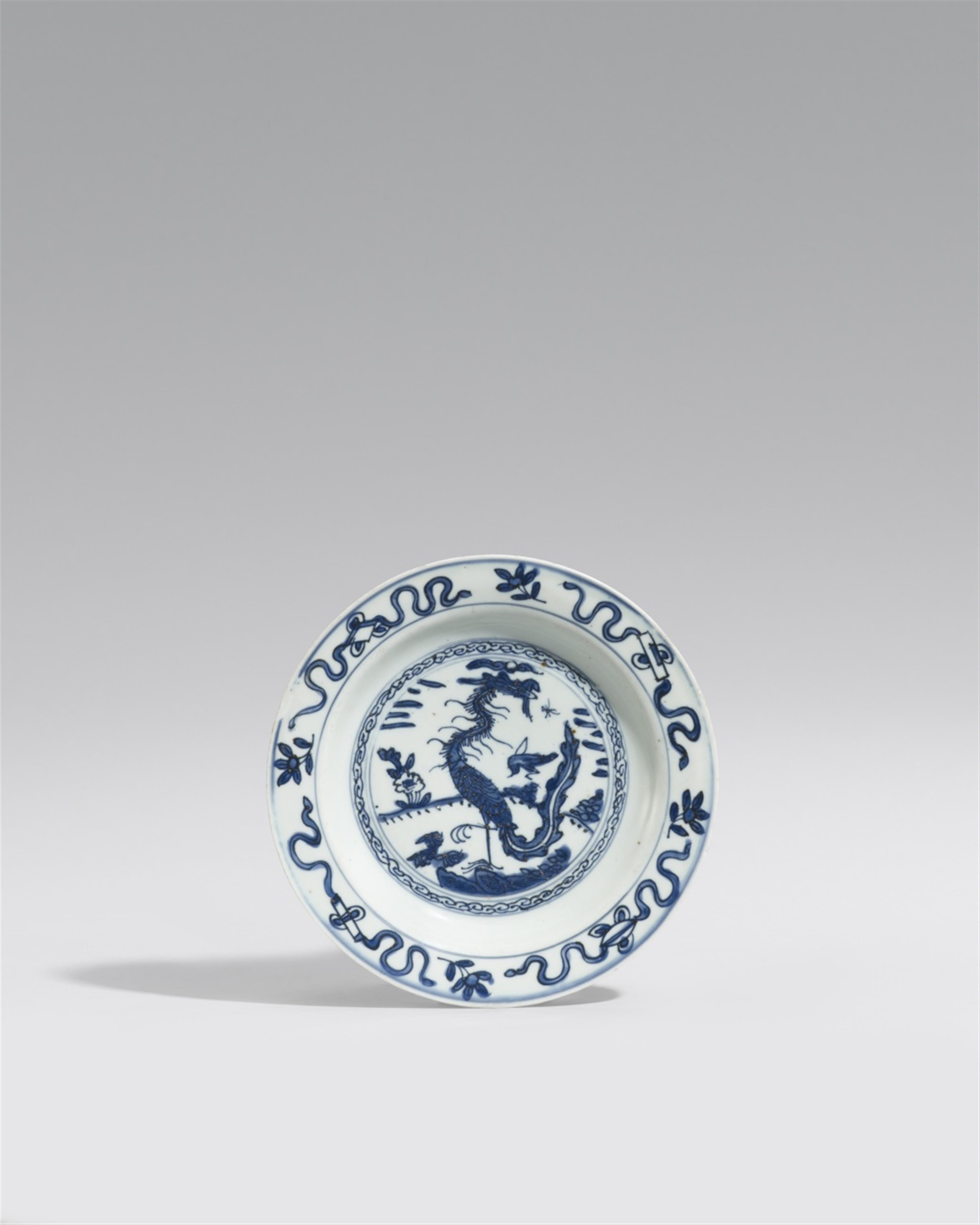 Blau-weißer Teller. Wanli-Periode (1572-1620) - image-1