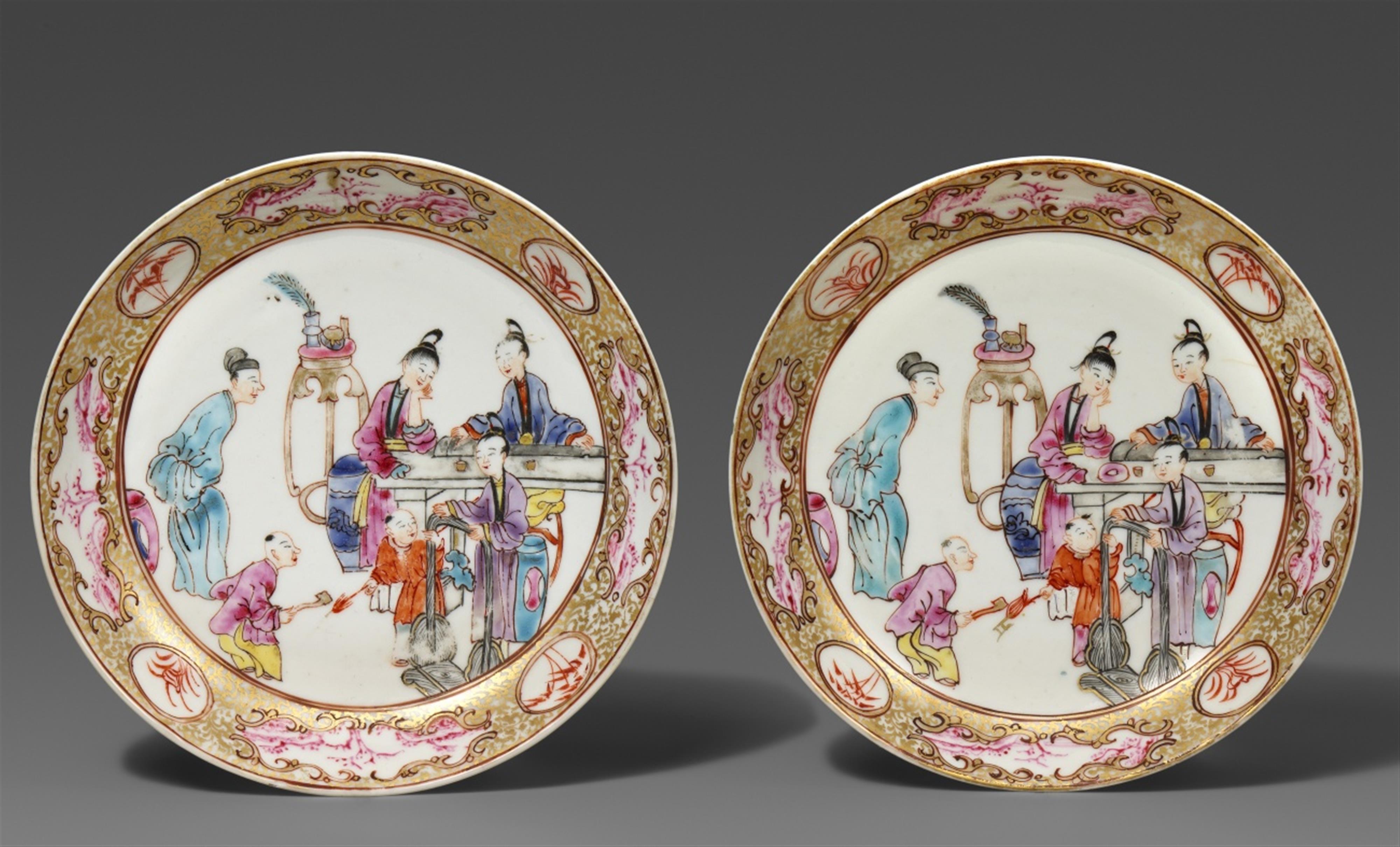 Zwei kleine famille rose-Schalen im Meissen-Stil. Qianlong-Periode (1735-1796) - image-1